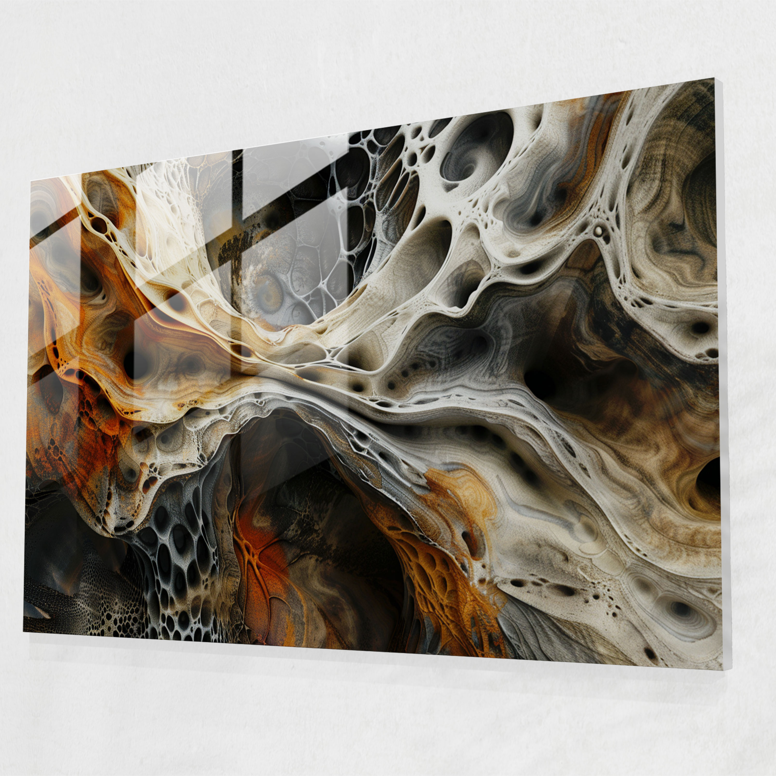 Organic Abstract Glass Print - Abstract Art, Glass Wall Art, Home Decoration, Modern Art