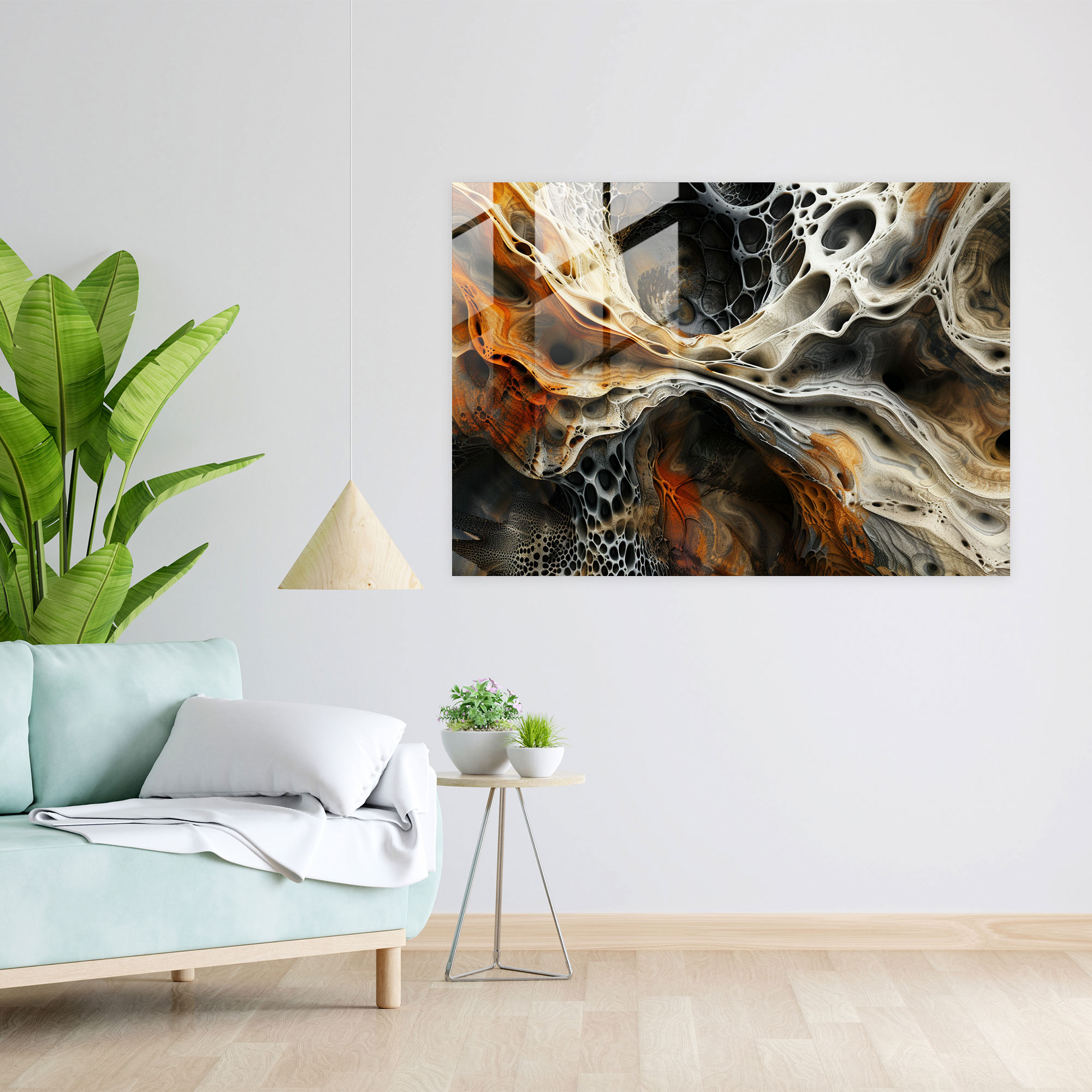 Organic Abstract Glass Print - Abstract Art, Glass Wall Art, Home Decoration, Modern Art
