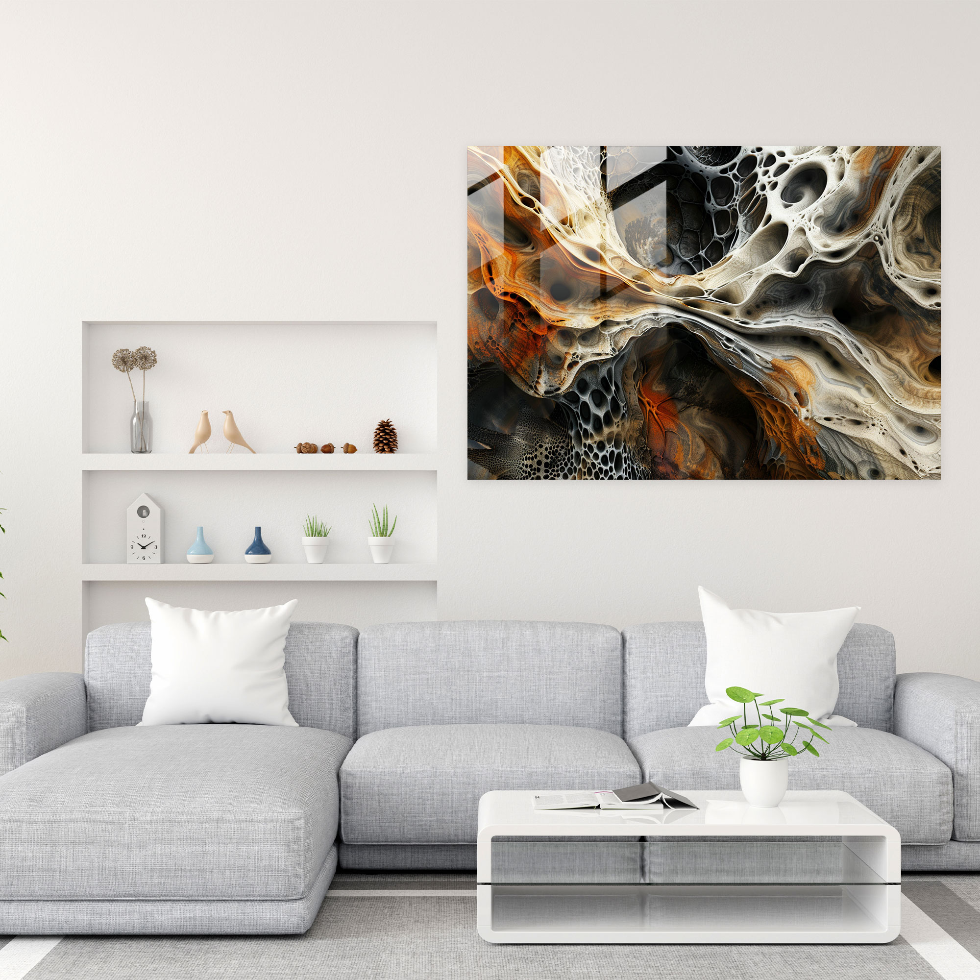 Organic Abstract Glass Print - Abstract Art, Glass Wall Art, Home Decoration, Modern Art