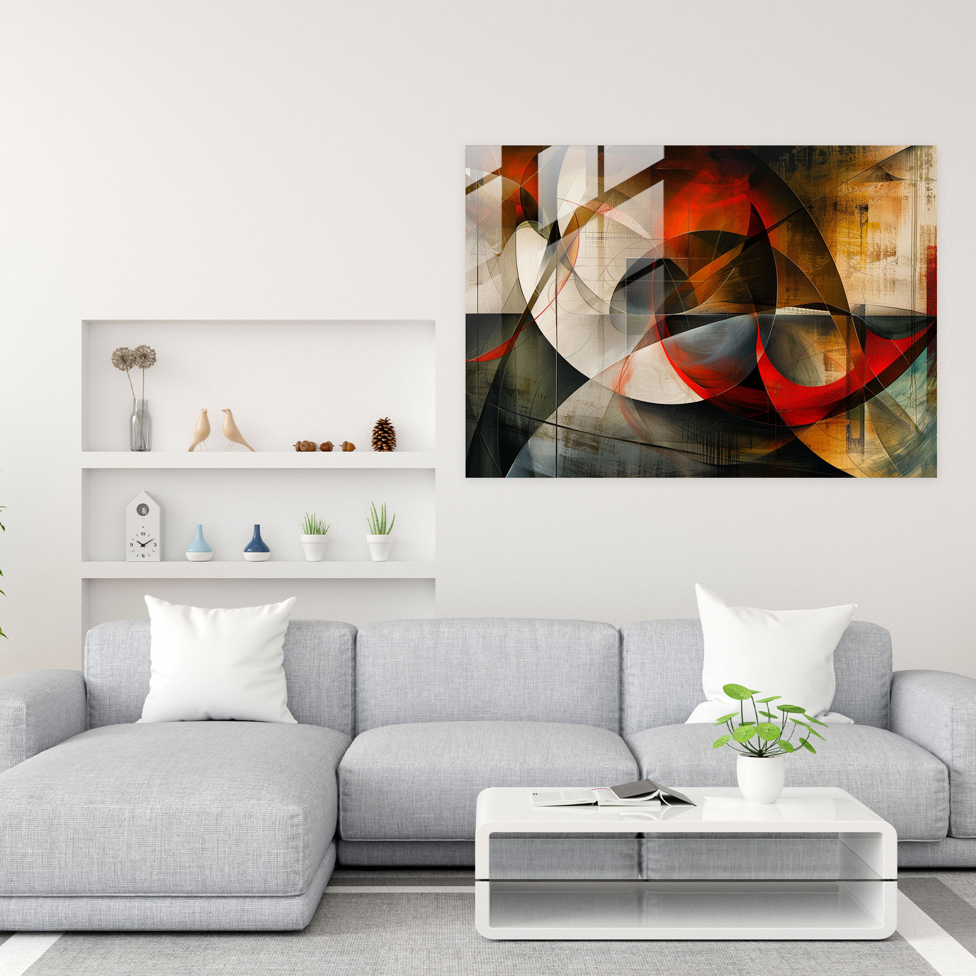 Dynamic Abstract Glass Wall Art - Abstract Art, Abstract Art, Glass Wall Art, Wall Decoration
