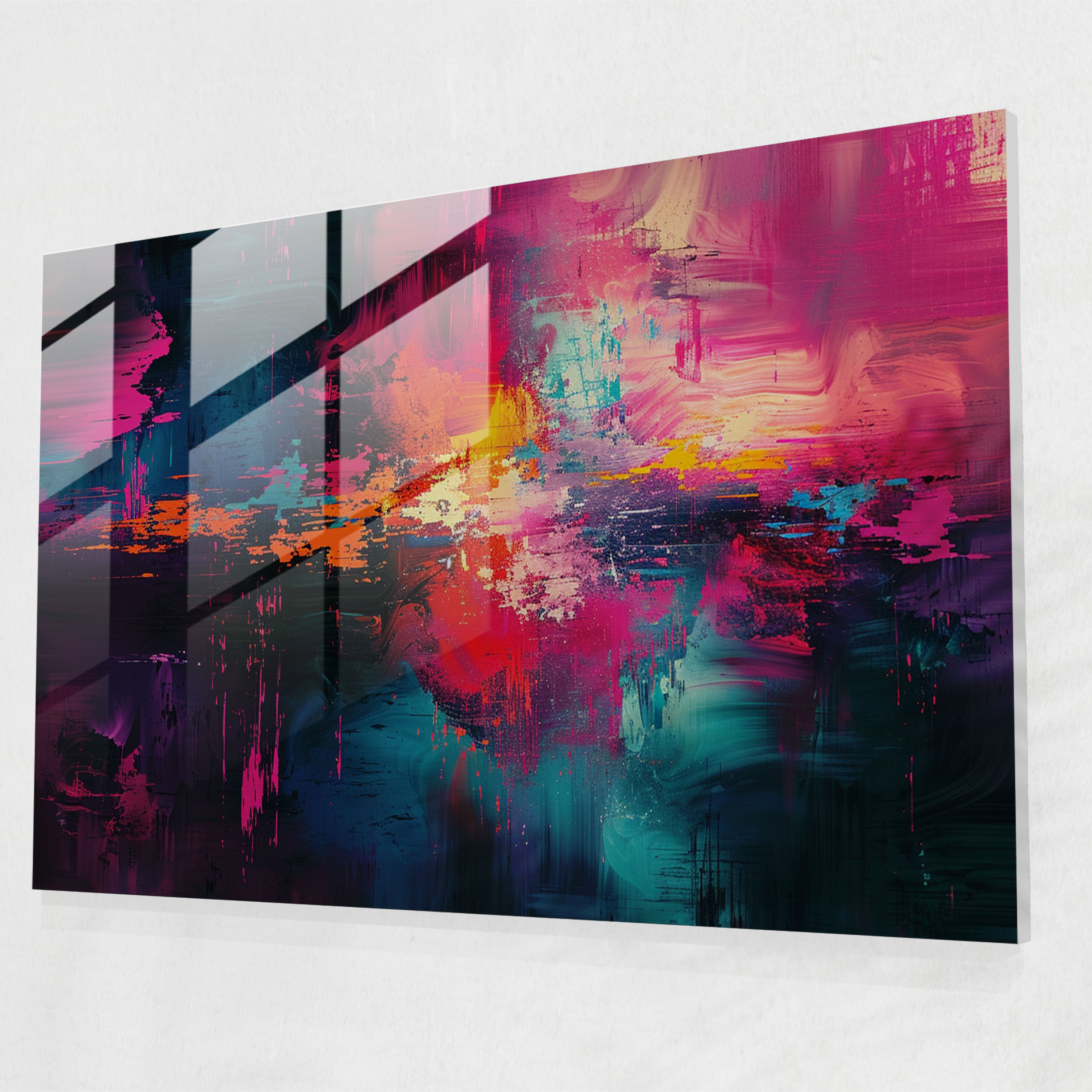 Mixed Media Abstract Glass Wall Art - Abstract Art, Home Decoration, Wall Decoration, Abstract Art