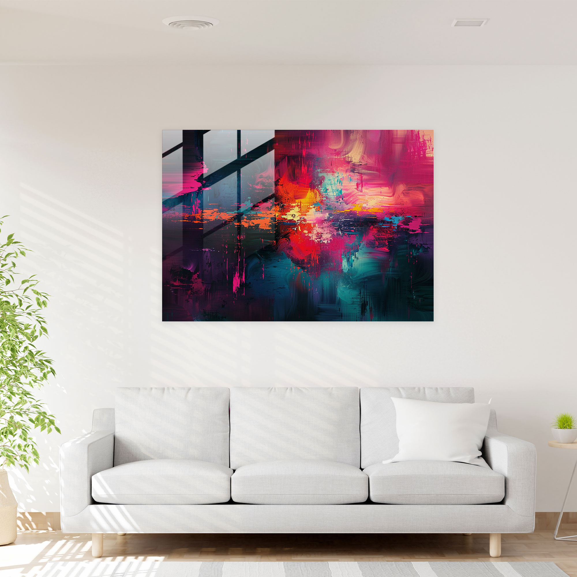 Mixed Media Abstract Glass Wall Art - Abstract Art, Home Decoration, Wall Decoration, Abstract Art