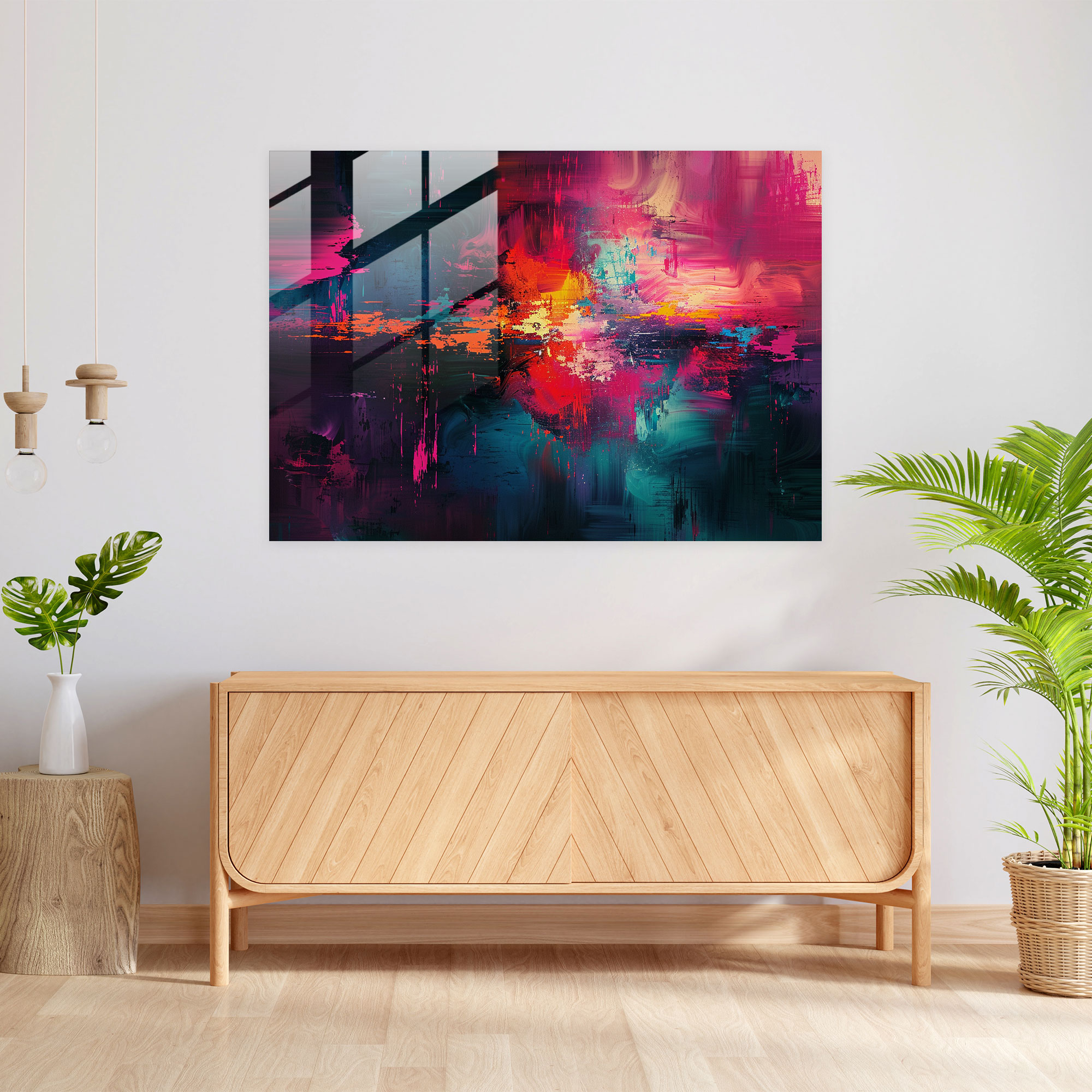 Mixed Media Abstract Glass Wall Art - Abstract Art, Home Decoration, Wall Decoration, Abstract Art