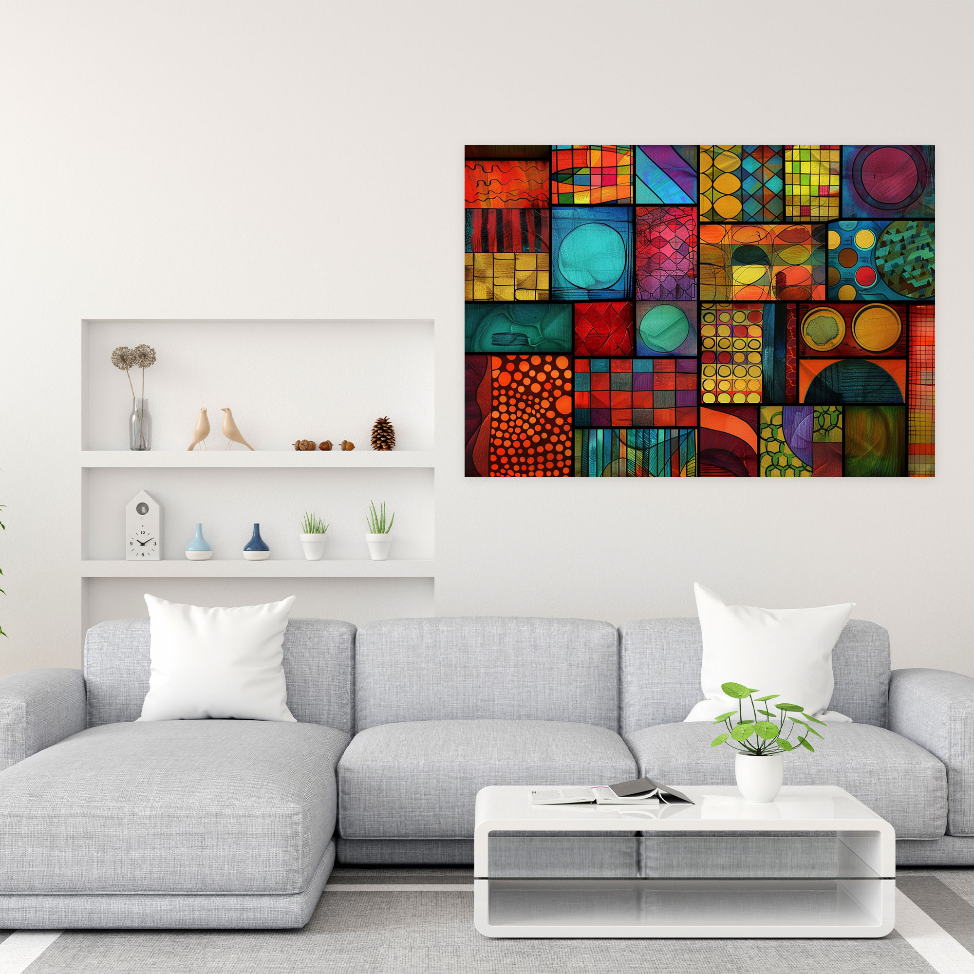 Geometric Abstract Art Wall Art - Abstract Art, Canvas, Home Decoration, Wall Decoration