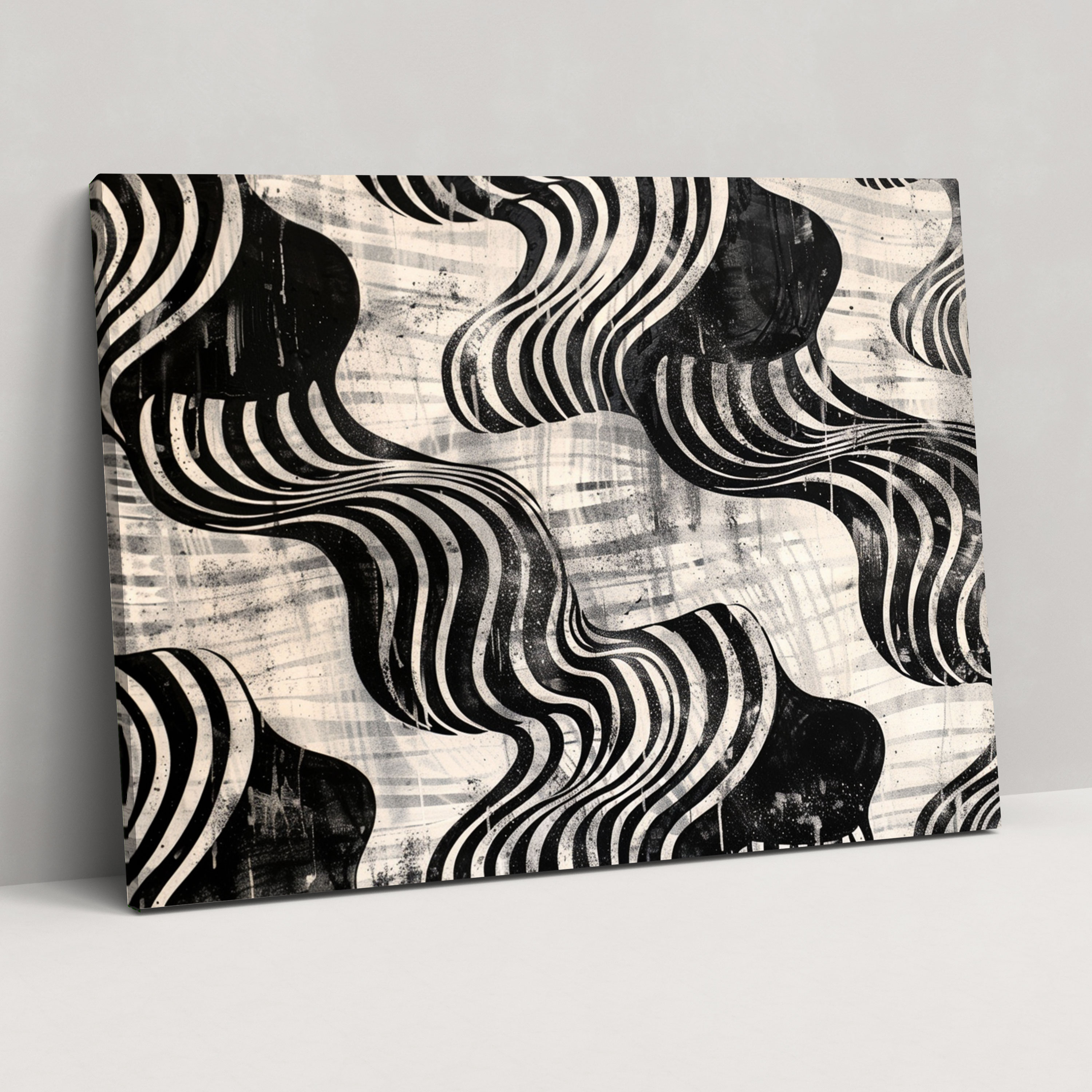 Monochrome Abstract Art Canvas Print - Abstract Art, Home Decoration, Canvas, Wall Art