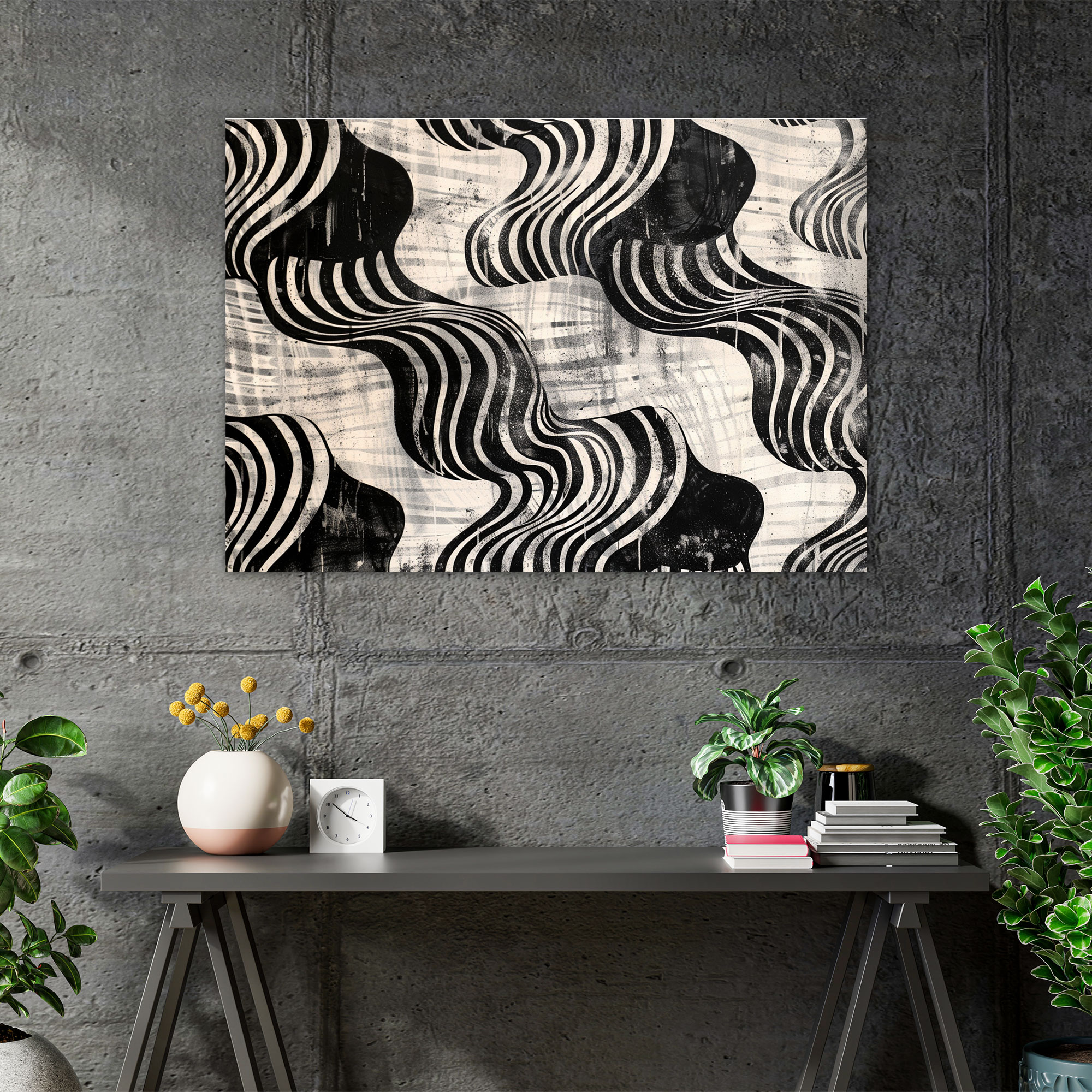 Monochrome Abstract Art Canvas Print - Abstract Art, Home Decoration, Canvas, Wall Art