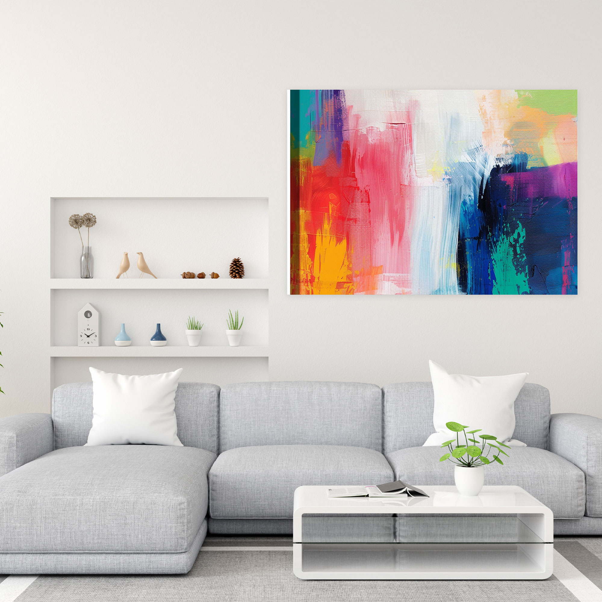Abstract Art Canvas Print - Vibrant Brush Strokes - Abstract Art, Wall Art, Canvas Wall Art, Home Decoration