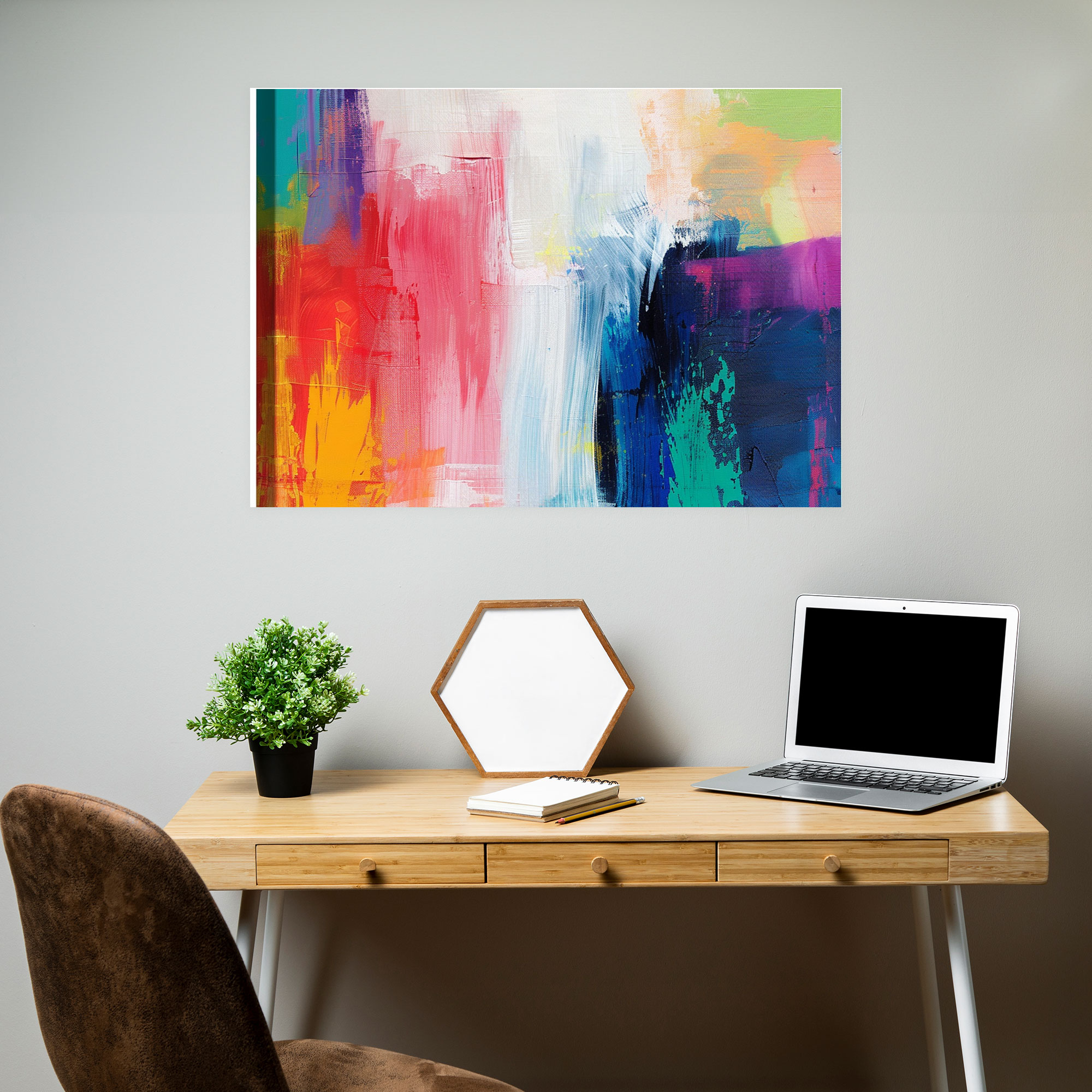 Abstract Art Canvas Print - Vibrant Brush Strokes - Abstract Art, Wall Art, Canvas Wall Art, Home Decoration