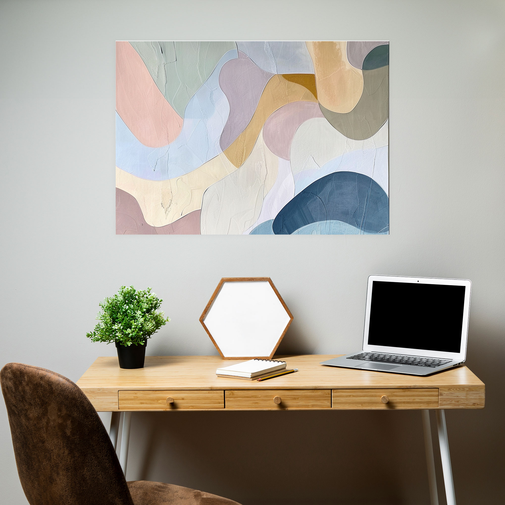 Abstract Art Wall Decoration - Pastel Organic Shapes - Abstract Art, Wall Decoration, Abstract Art, Home Decoration