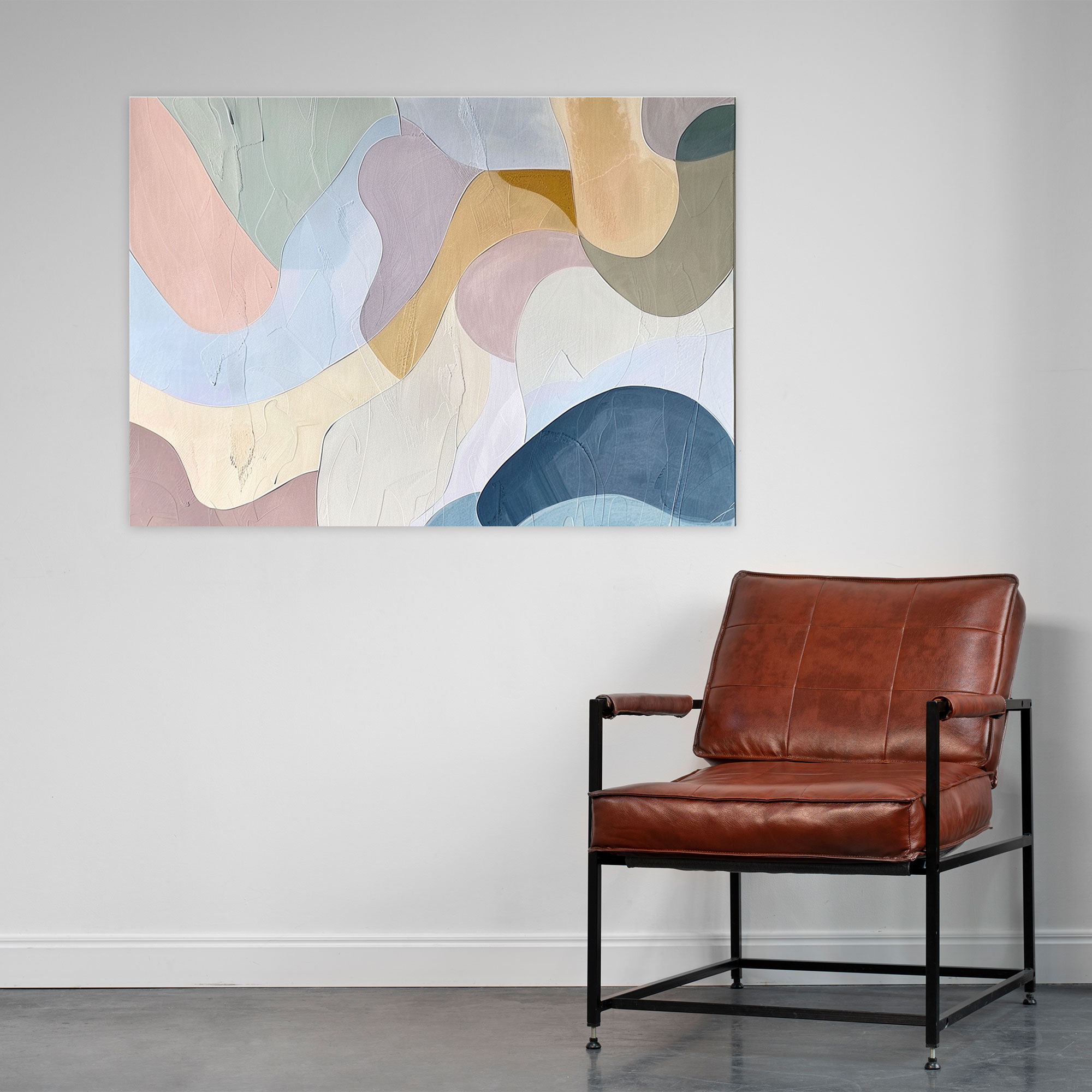 Abstract Art Wall Decoration - Pastel Organic Shapes - Abstract Art, Wall Decoration, Abstract Art, Home Decoration