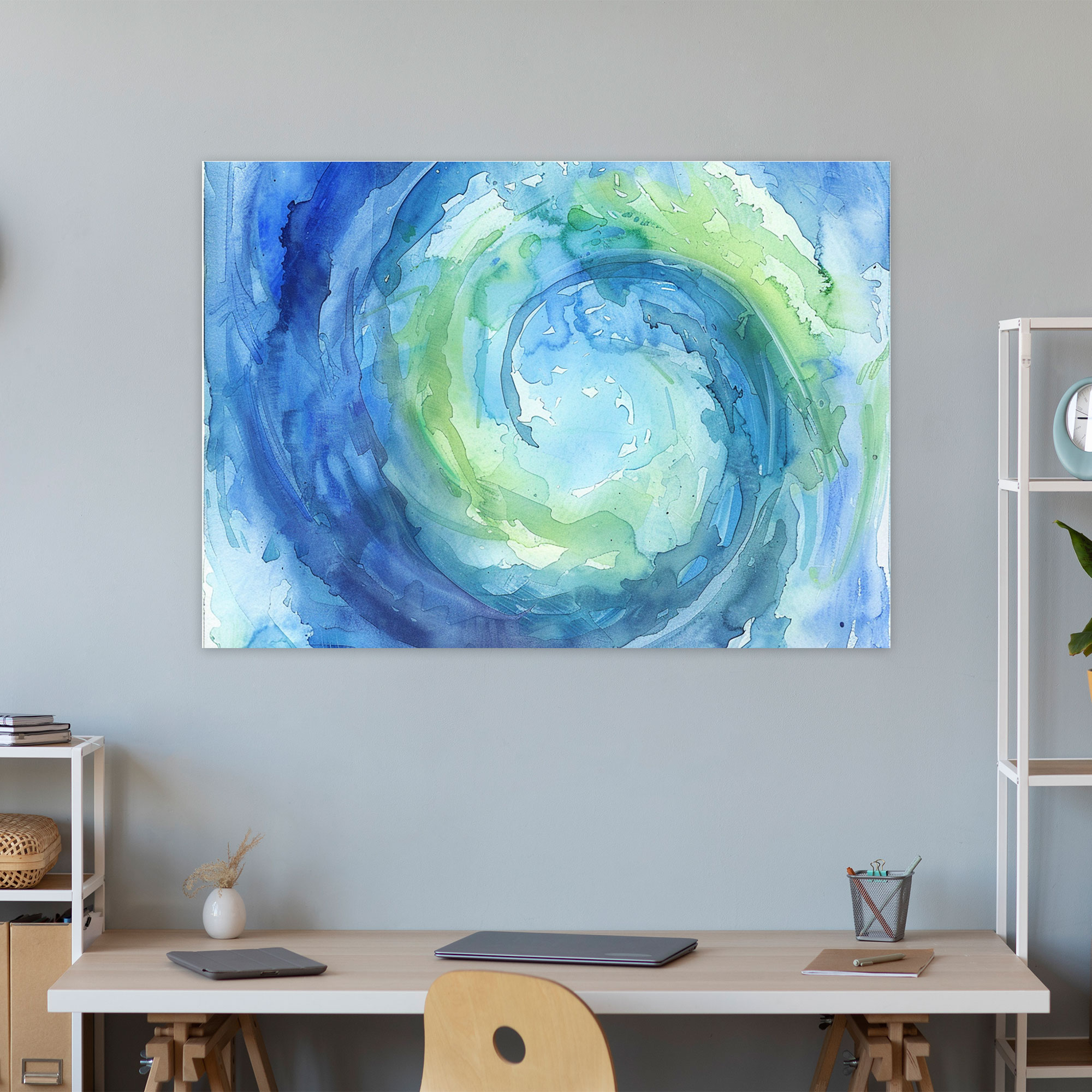 Abstract Art Wall Art - Swirling Watercolor Design - Abstract Art, Home Decoration, Canvas Wall Art, Wall Art