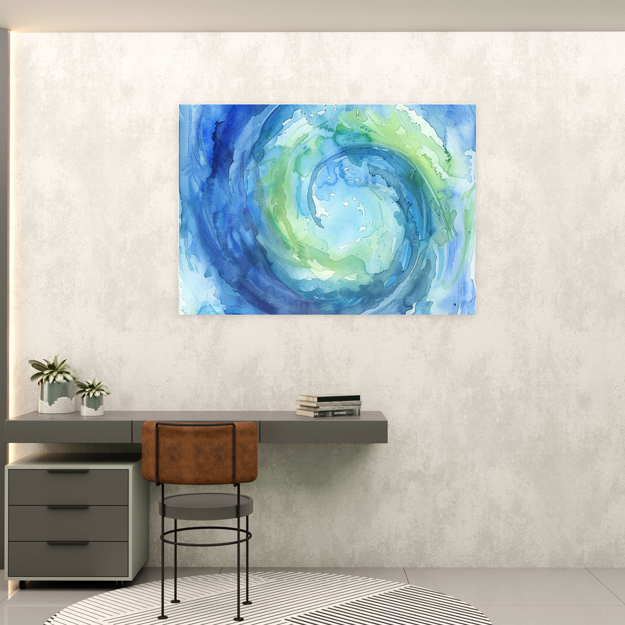 Abstract Art Wall Art - Swirling Watercolor Design - Abstract Art, Home Decoration, Canvas Wall Art, Wall Art