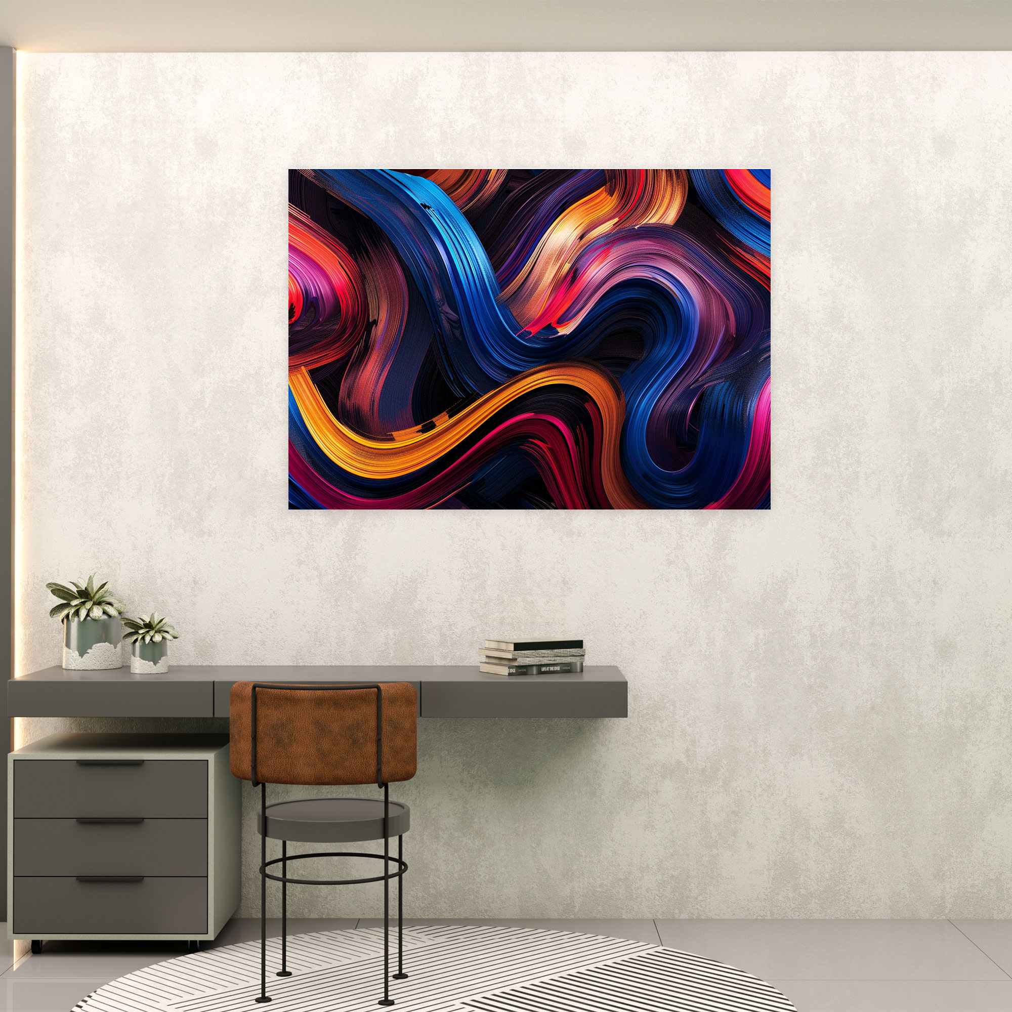 Minimalist Abstract Art Wall Art - Abstract Art, Abstract Art, Swirling Lines, Home Decoration