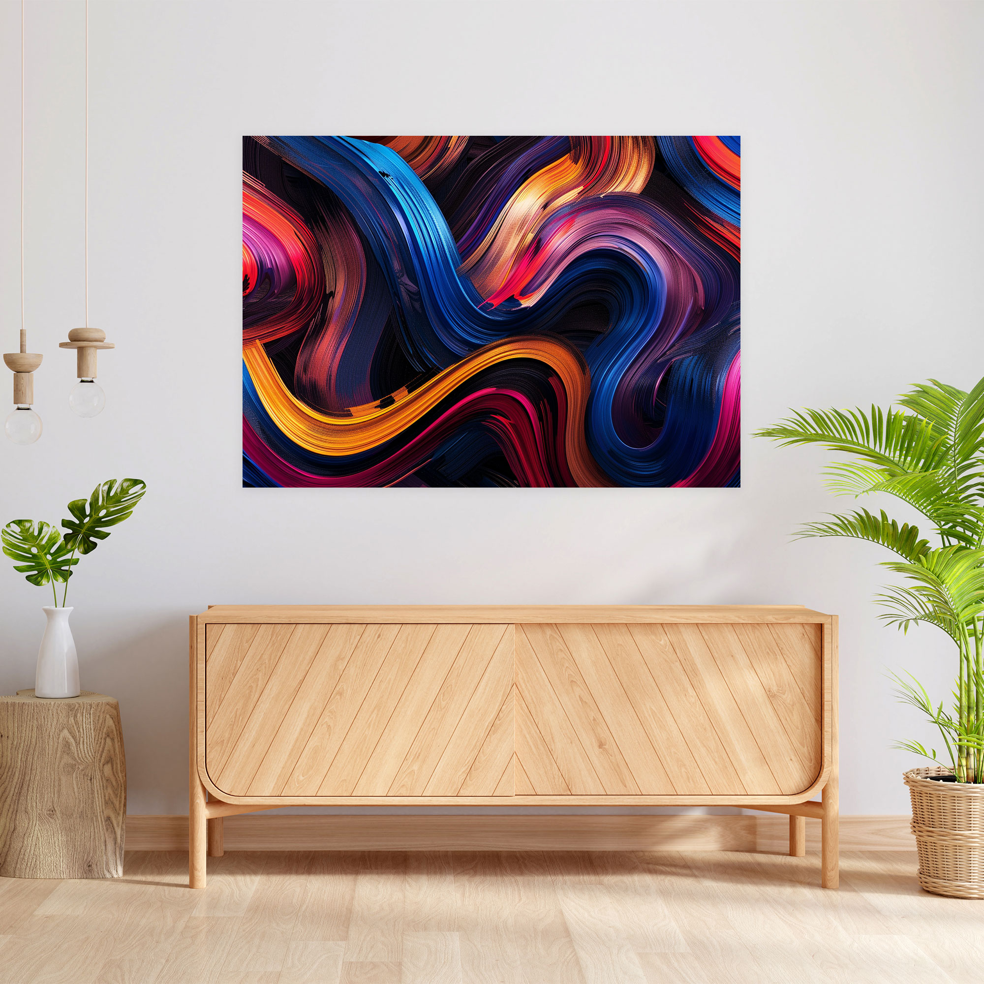 Minimalist Abstract Art Wall Art - Abstract Art, Abstract Art, Swirling Lines, Home Decoration