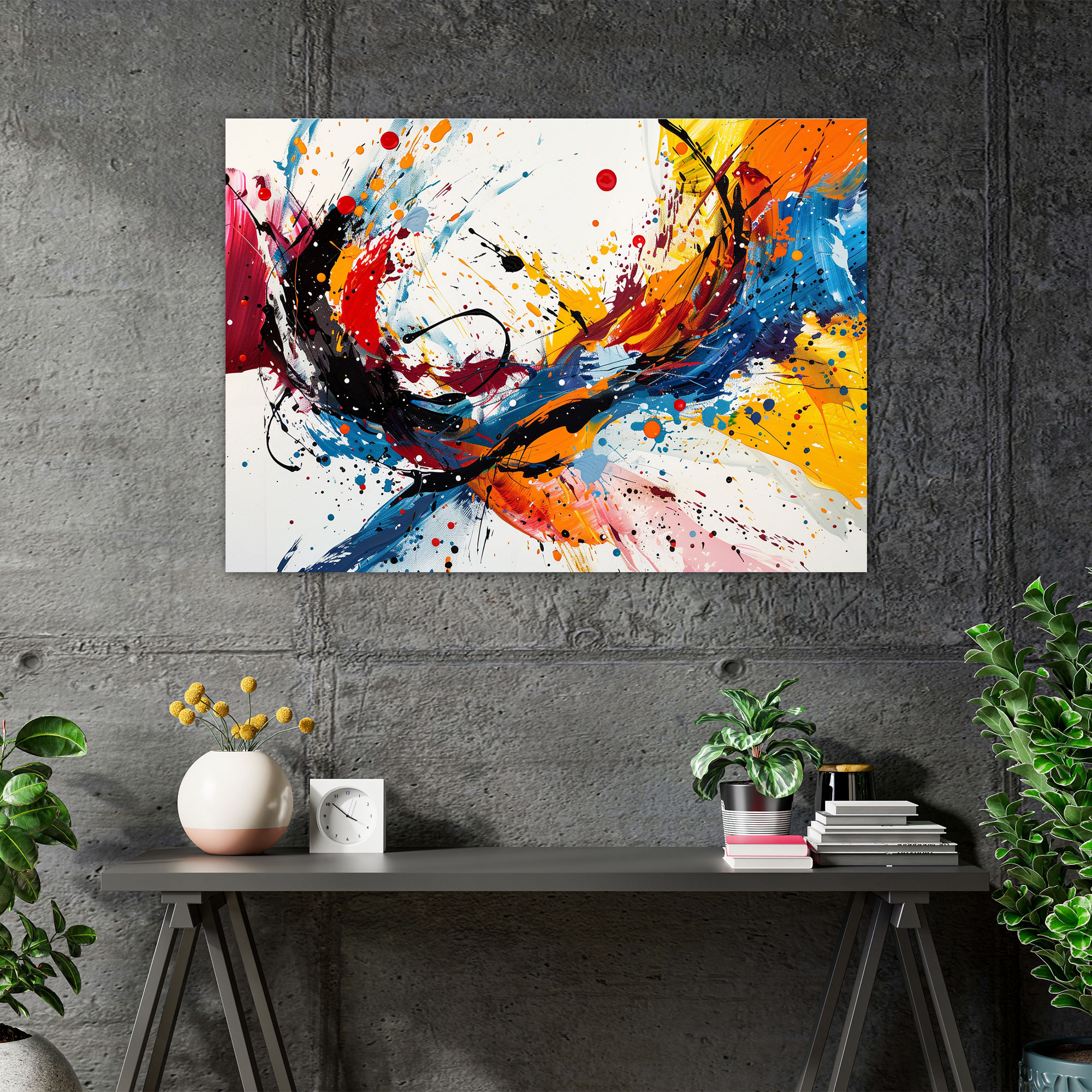 Colorful Abstract Art Canvas Print - Abstract Art, Vibrant Colors, Home Decoration, Organic Shapes