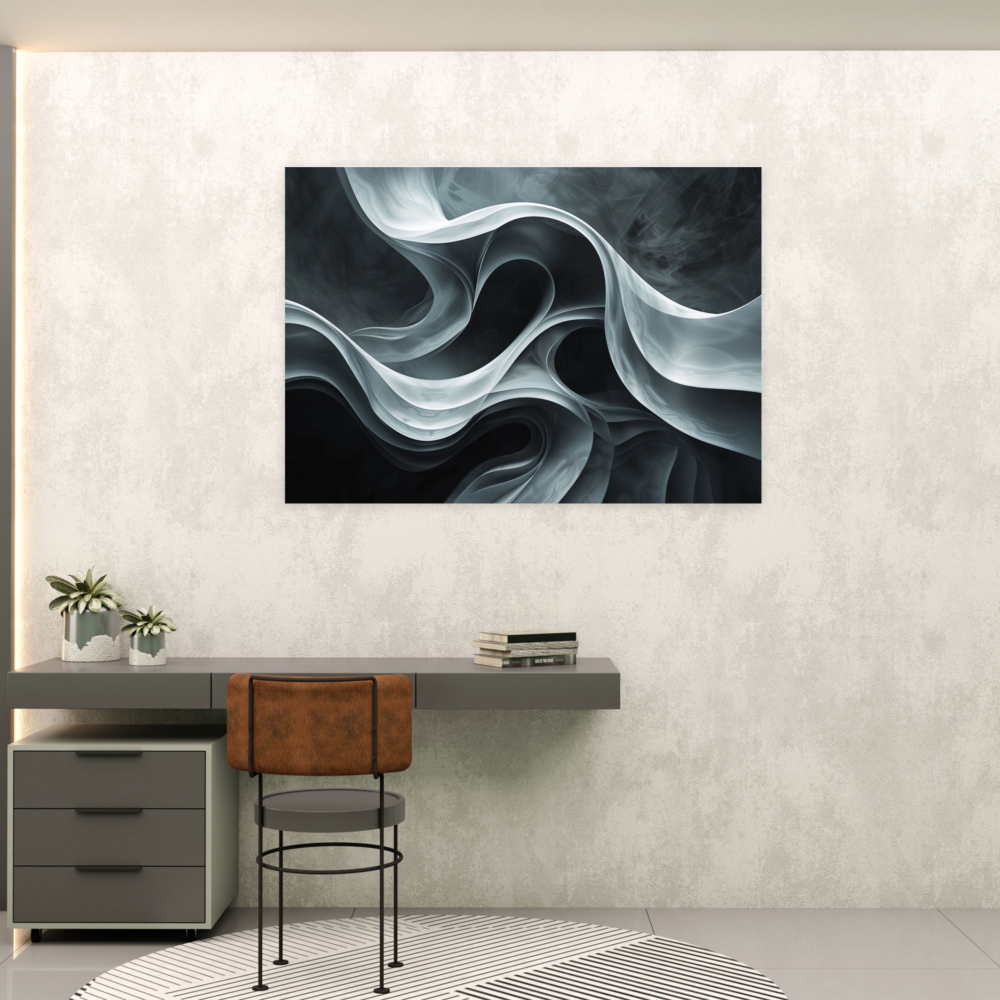 Monochromatic Abstract Art Wall Art - Abstract Art, Canvas, Home Decoration, Sophisticated Decor