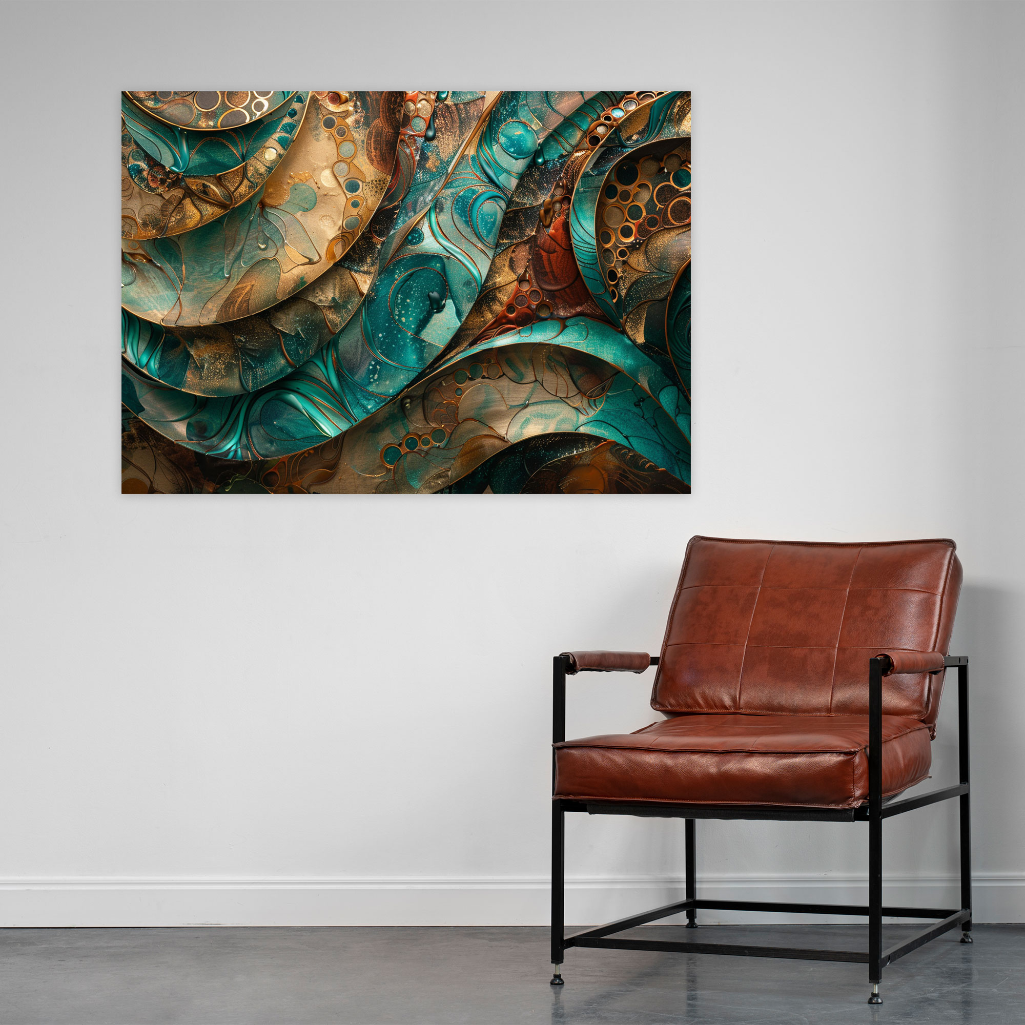 Metallic Abstract Art Canvas Print - Abstract Art, Abstract Art, Intricate Patterns, Luxury Decor