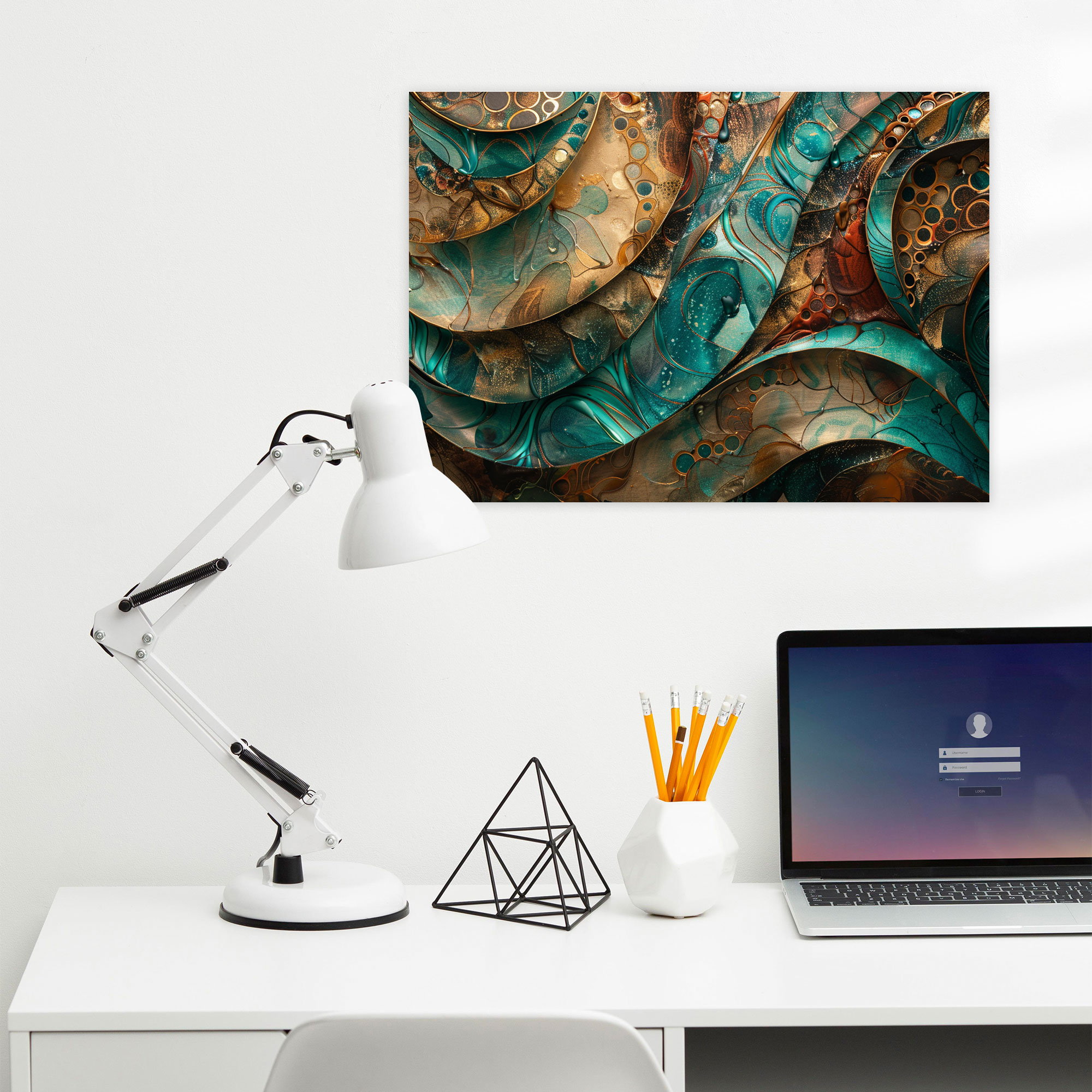 Metallic Abstract Art Canvas Print - Abstract Art, Abstract Art, Intricate Patterns, Luxury Decor