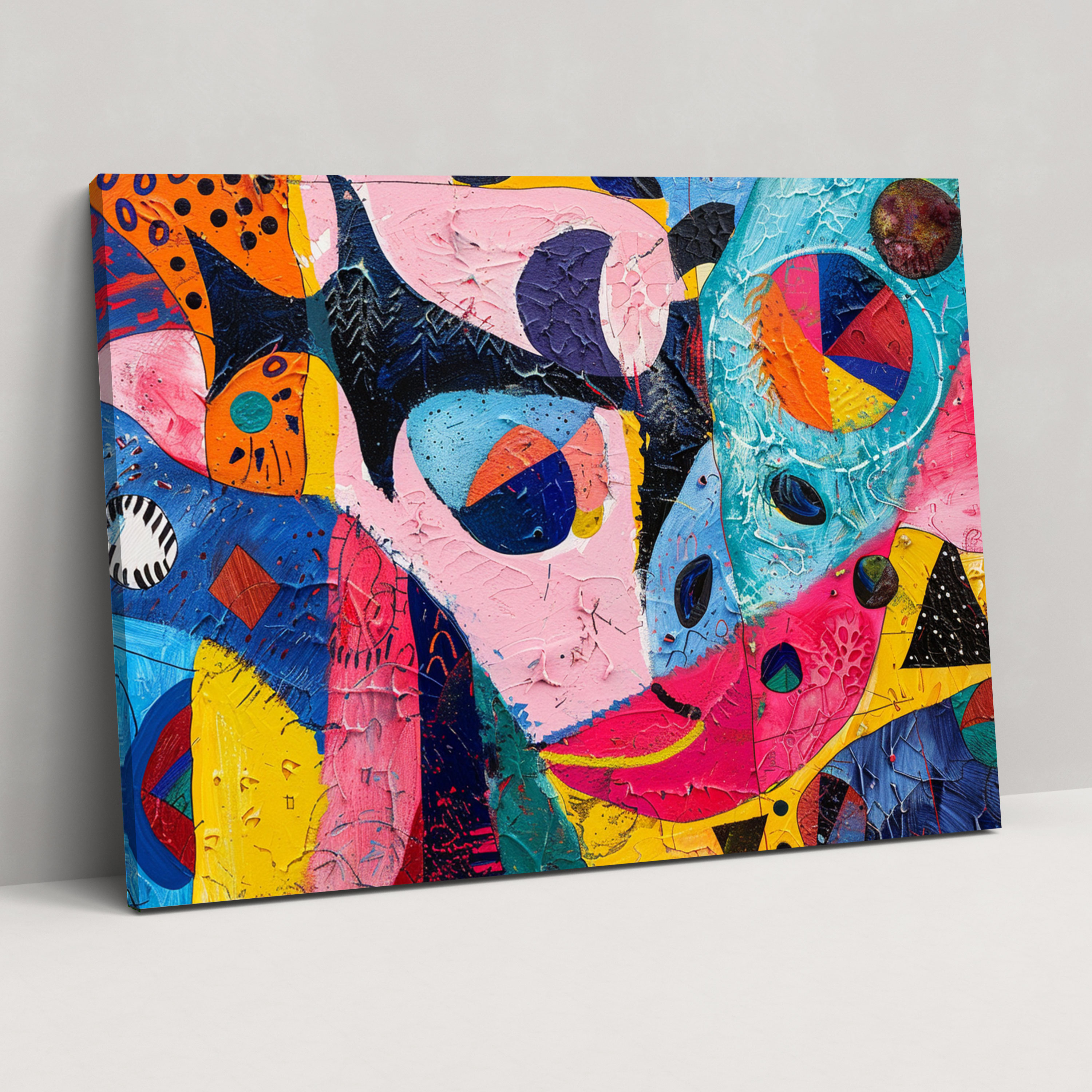 Whimsical Abstract Art Wall Decoration - Abstract Art, Lively Decor, Bright Colors, Wall Decoration
