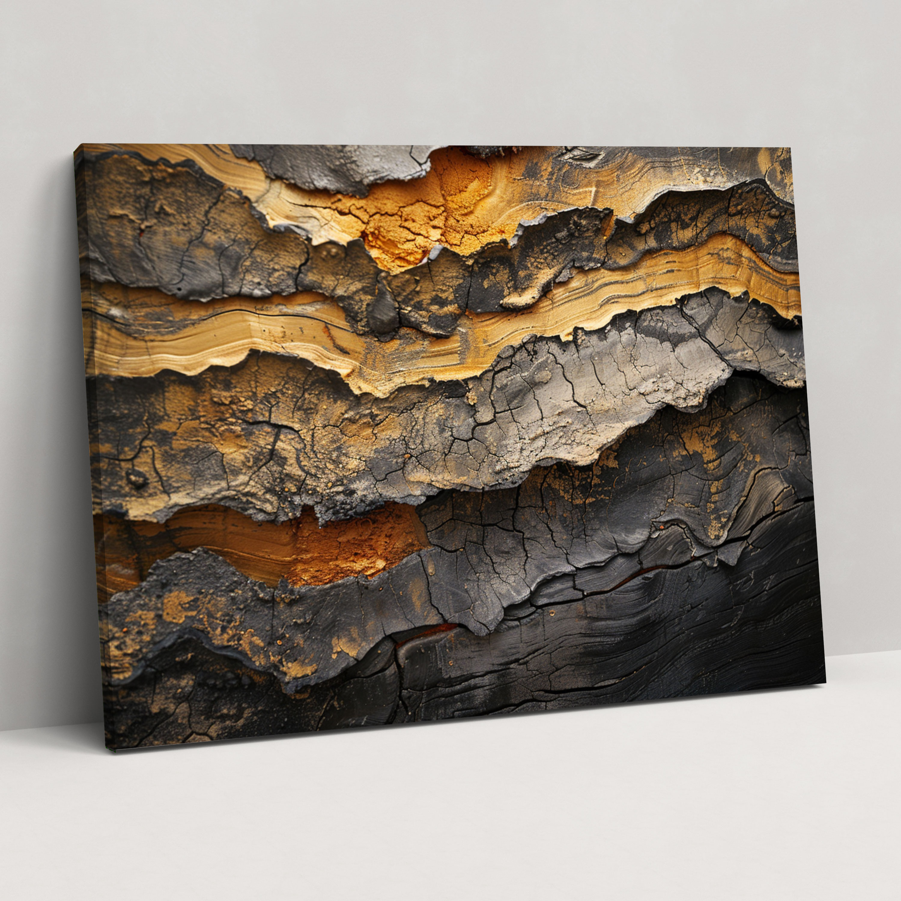 Earthy Abstract Art Wall Art - Abstract Art, Wall Art, Textured Layers, Canvas Wall Art