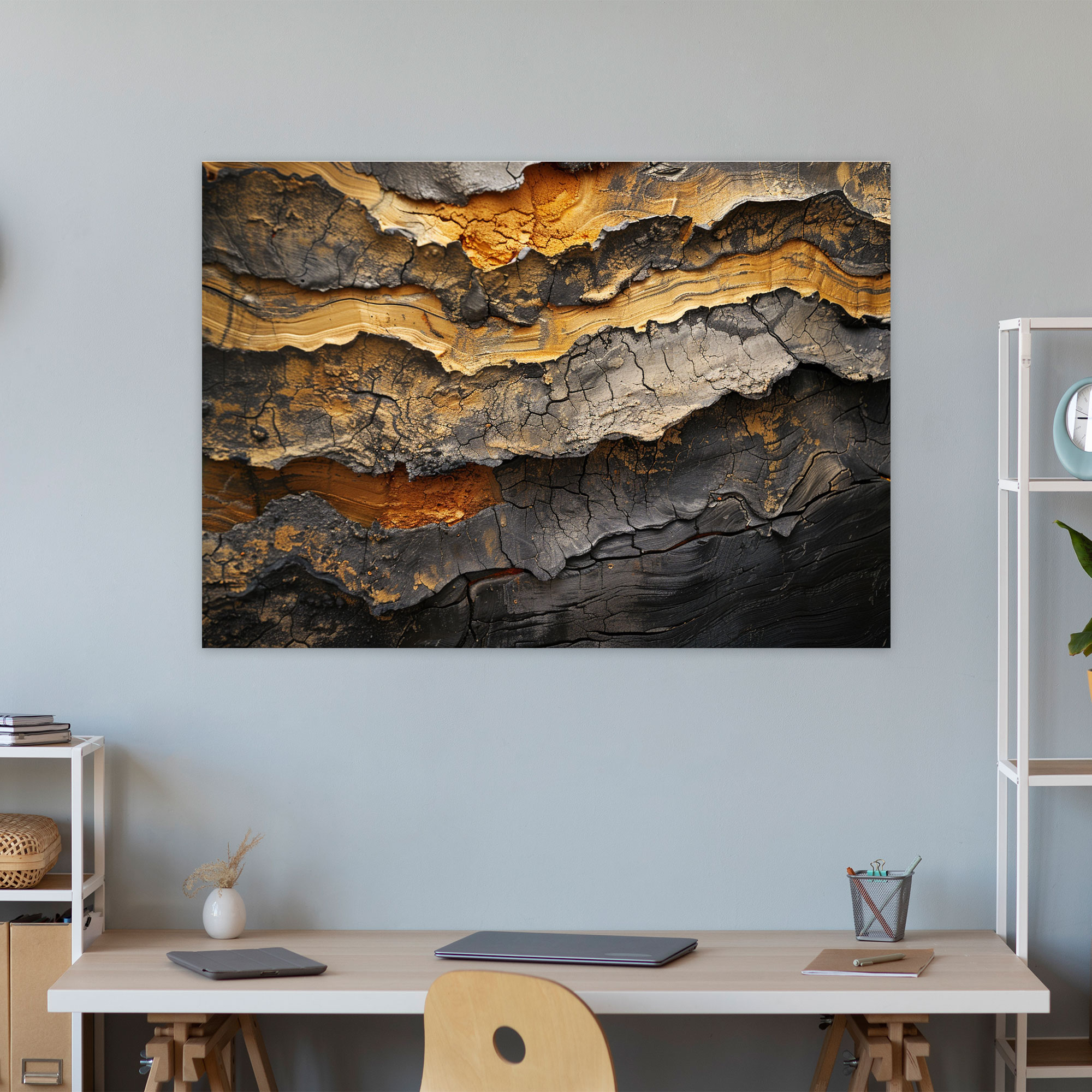Earthy Abstract Art Wall Art - Abstract Art, Wall Art, Textured Layers, Canvas Wall Art