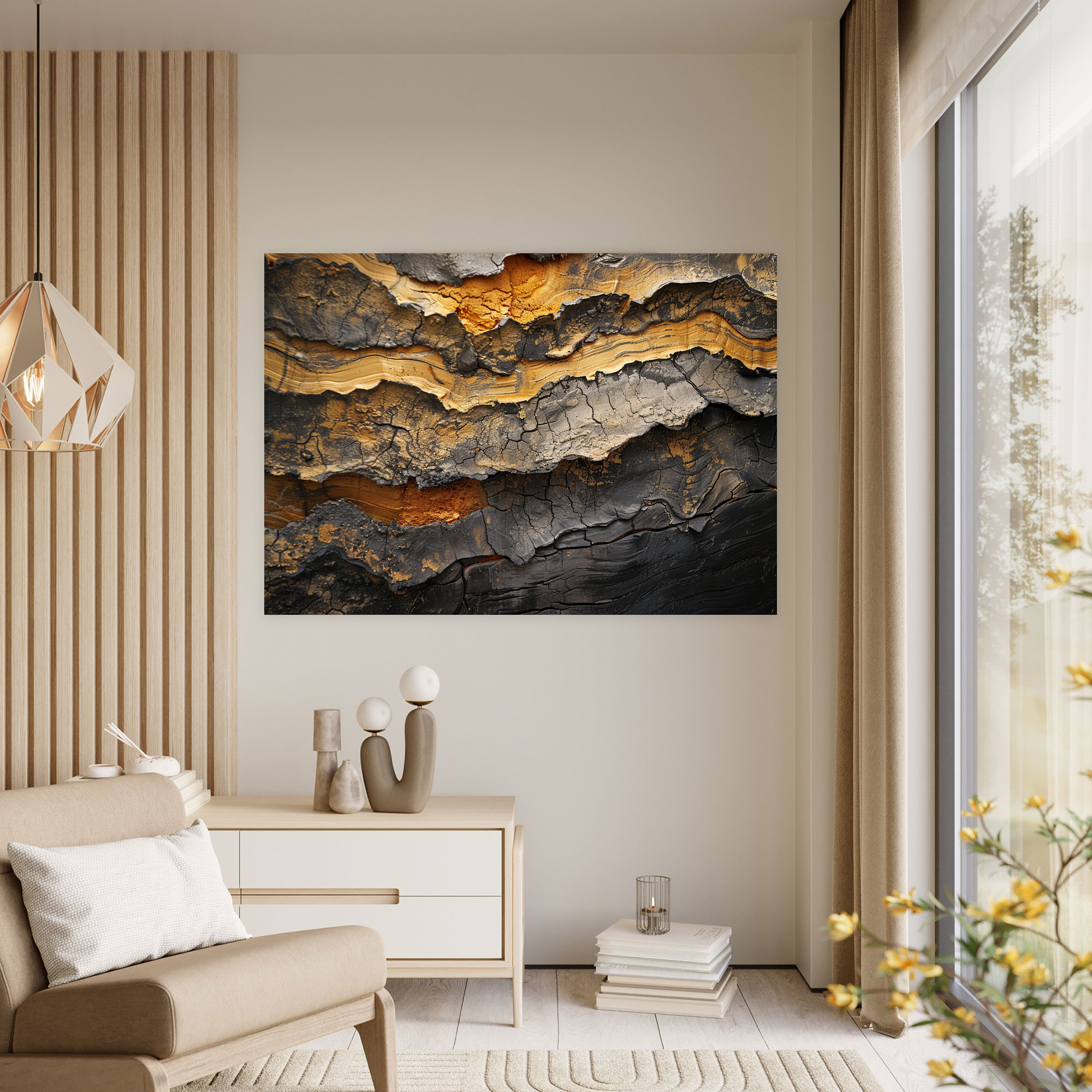 Earthy Abstract Art Wall Art - Abstract Art, Wall Art, Textured Layers, Canvas Wall Art