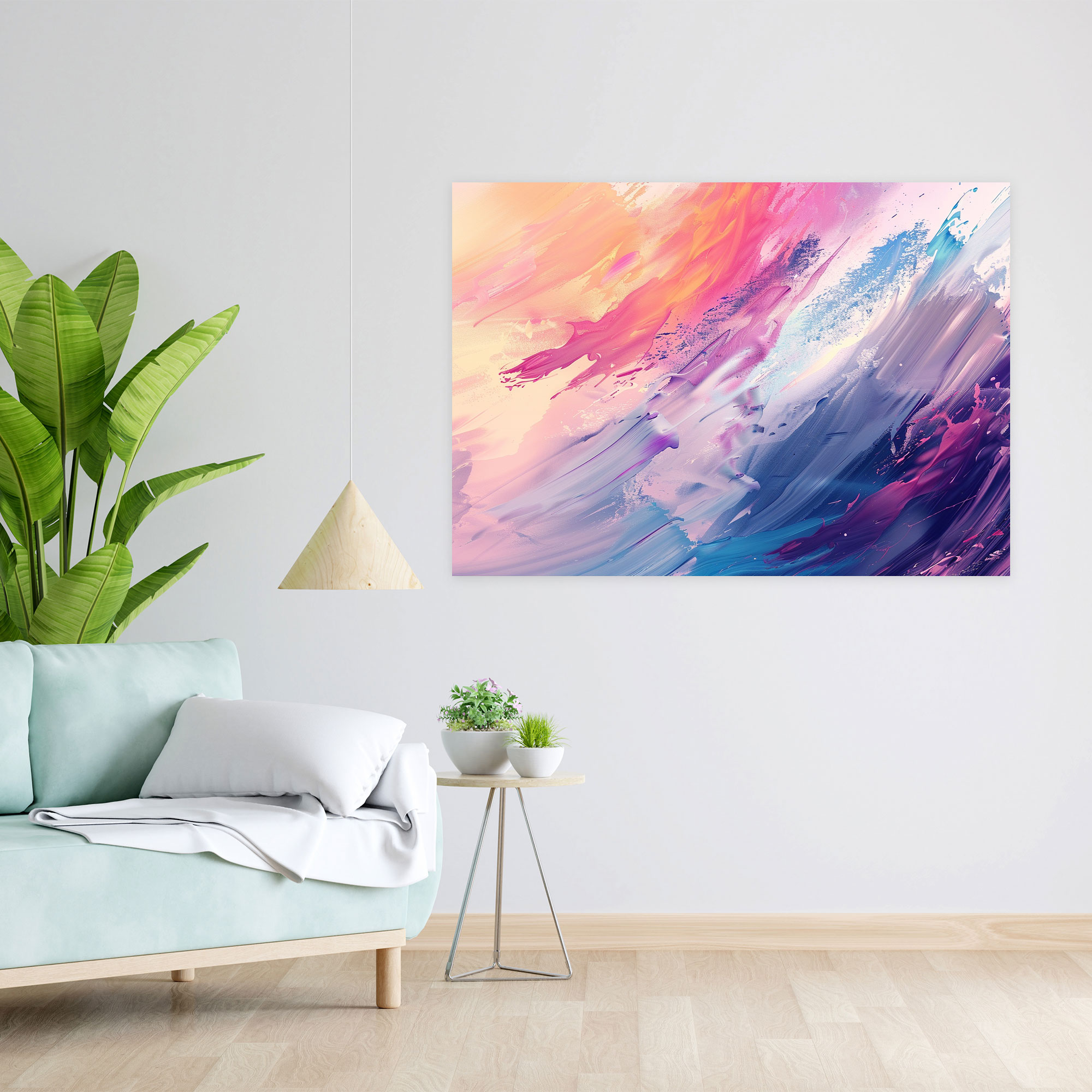 Pastel Abstract Art Wall Art - Abstract Art, Pastel Colors, Wall Art, Fluid Brush Strokes