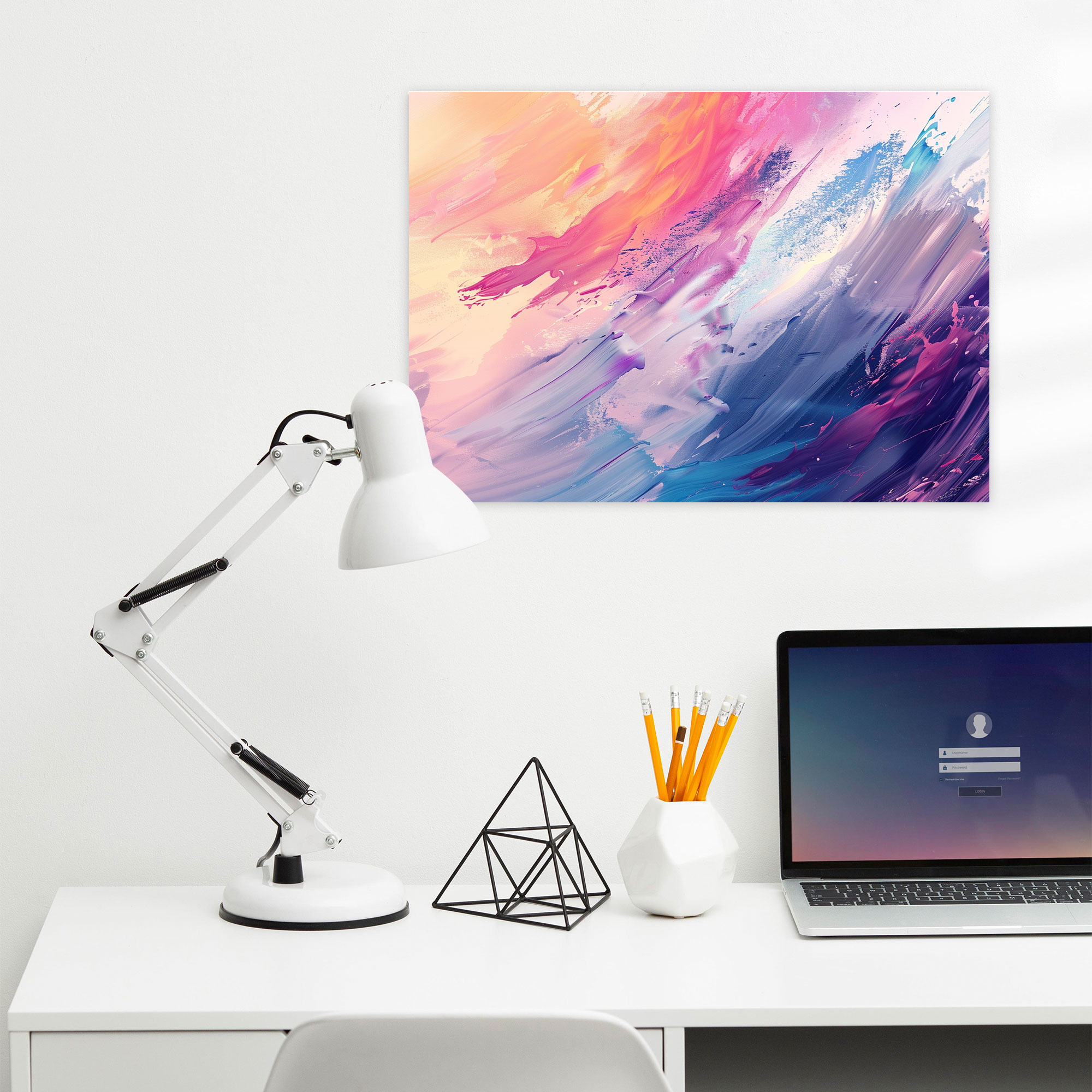 Pastel Abstract Art Wall Art - Abstract Art, Pastel Colors, Wall Art, Fluid Brush Strokes