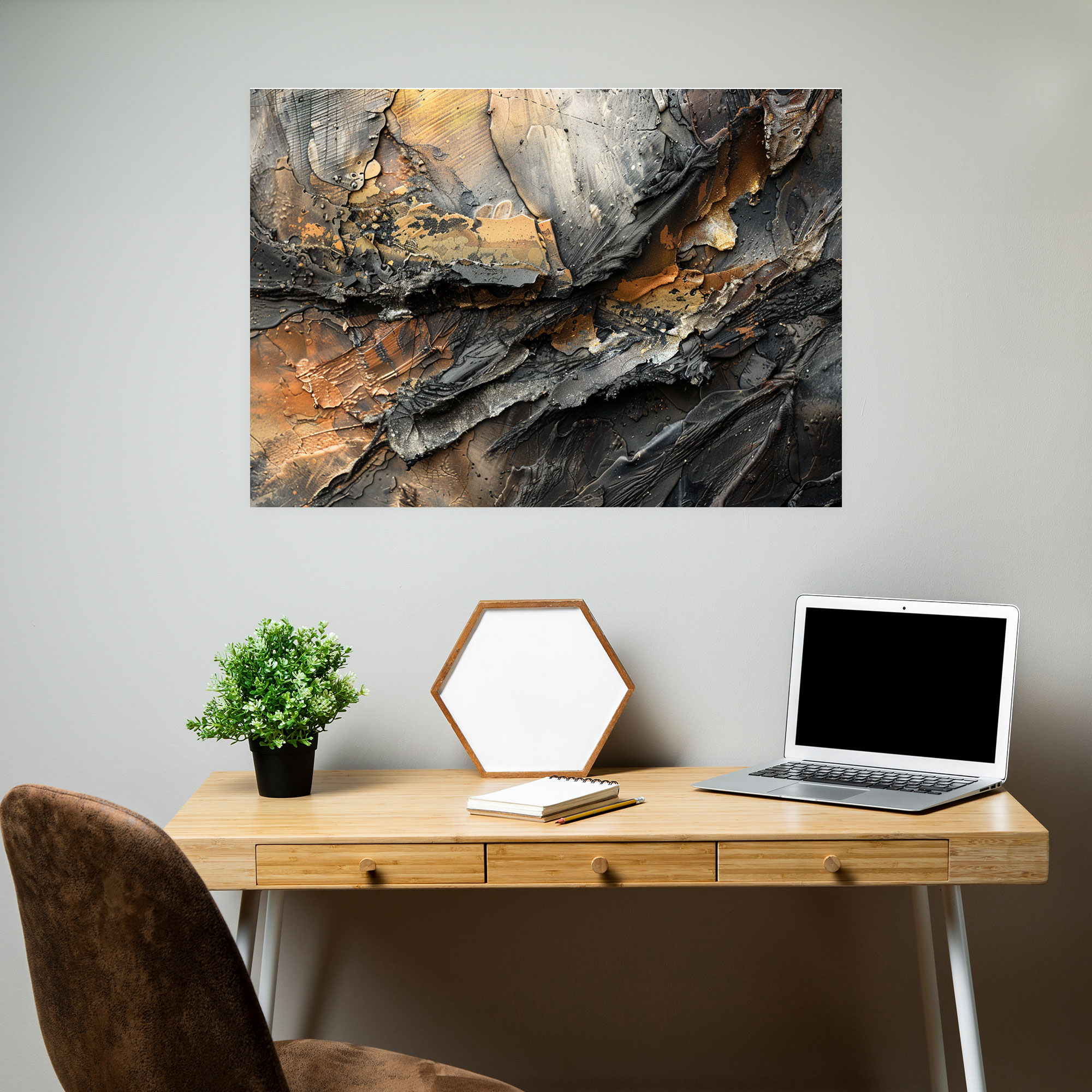 Metallic Abstract Art Canvas Print - Abstract Art, Home Decoration, Metallic Accents, Wall Decoration