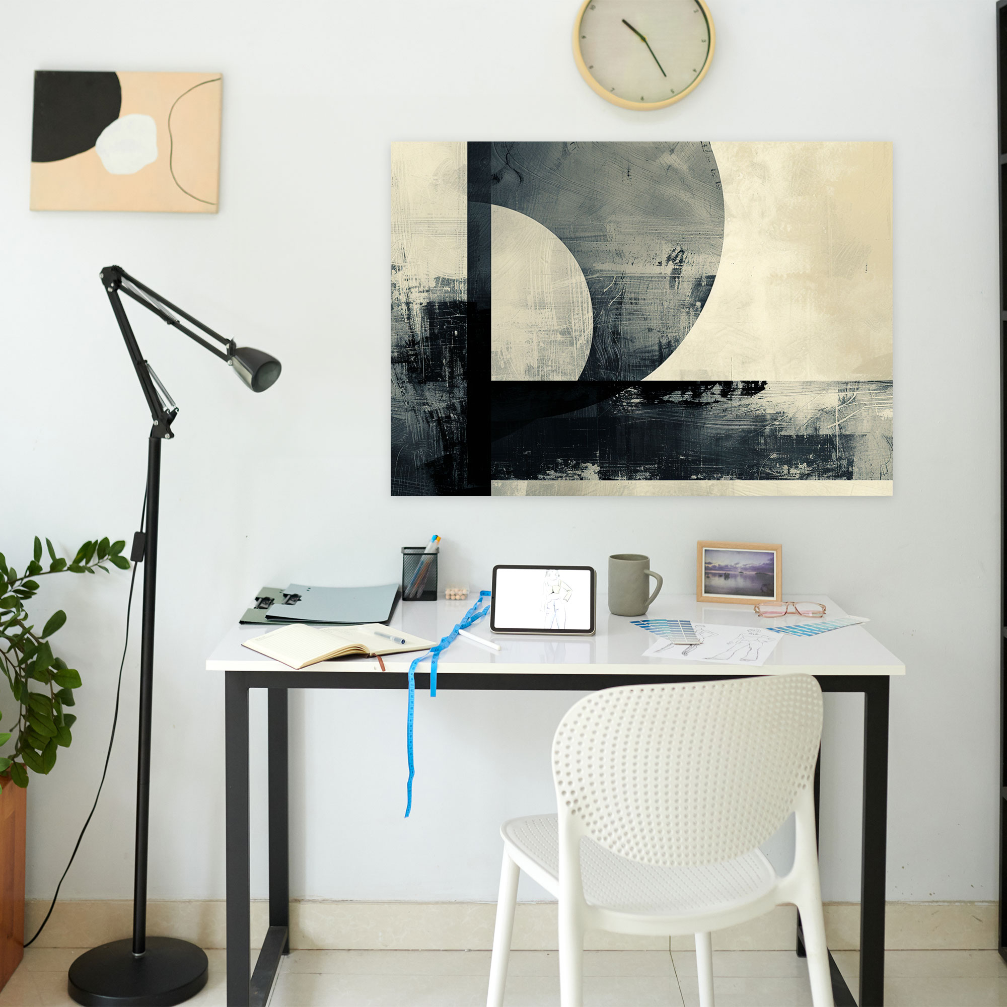 Monochromatic Abstract Art Wall Decoration - Abstract Art, Canvas Wall Art, Wall Decoration, Canvas