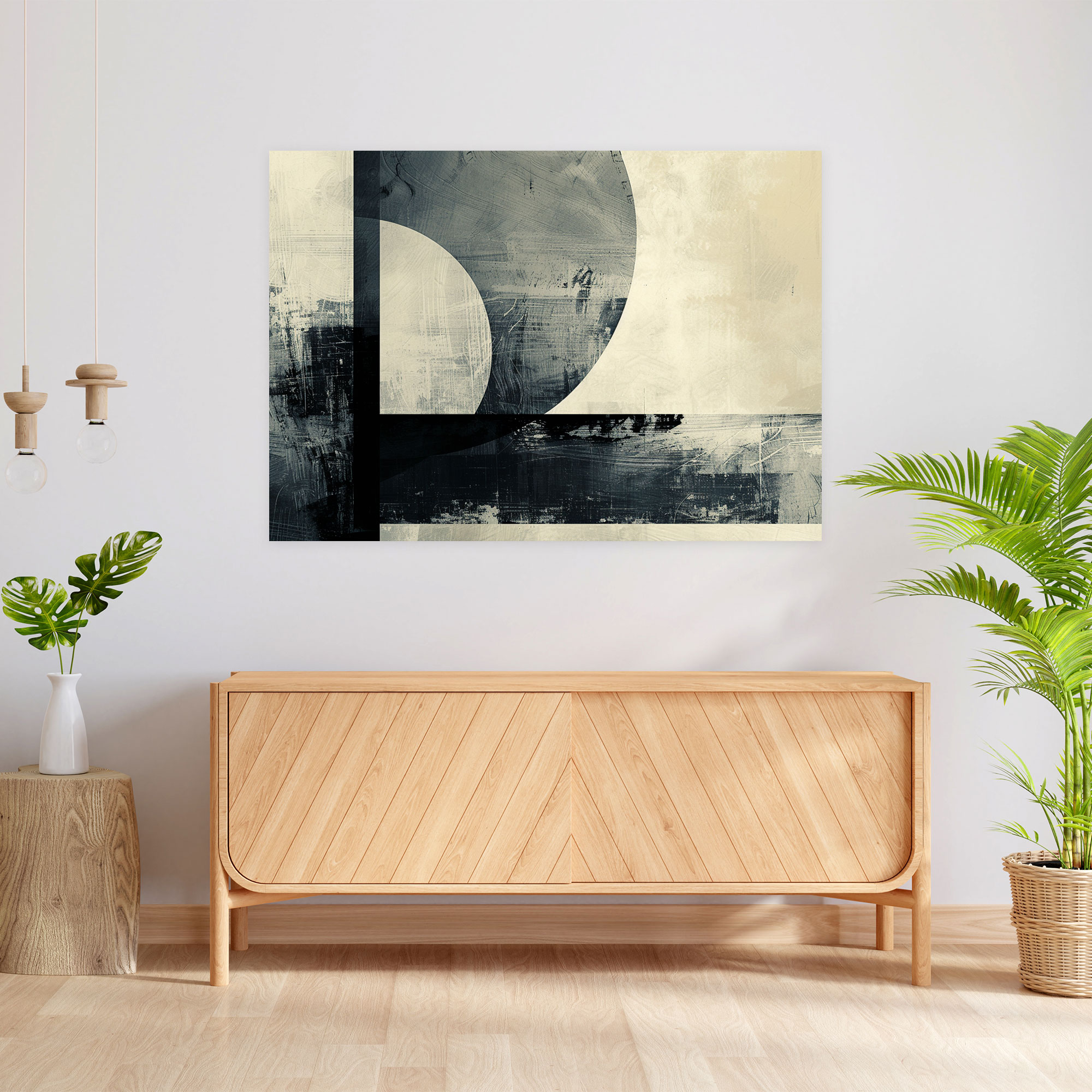 Monochromatic Abstract Art Wall Decoration - Abstract Art, Canvas Wall Art, Wall Decoration, Canvas