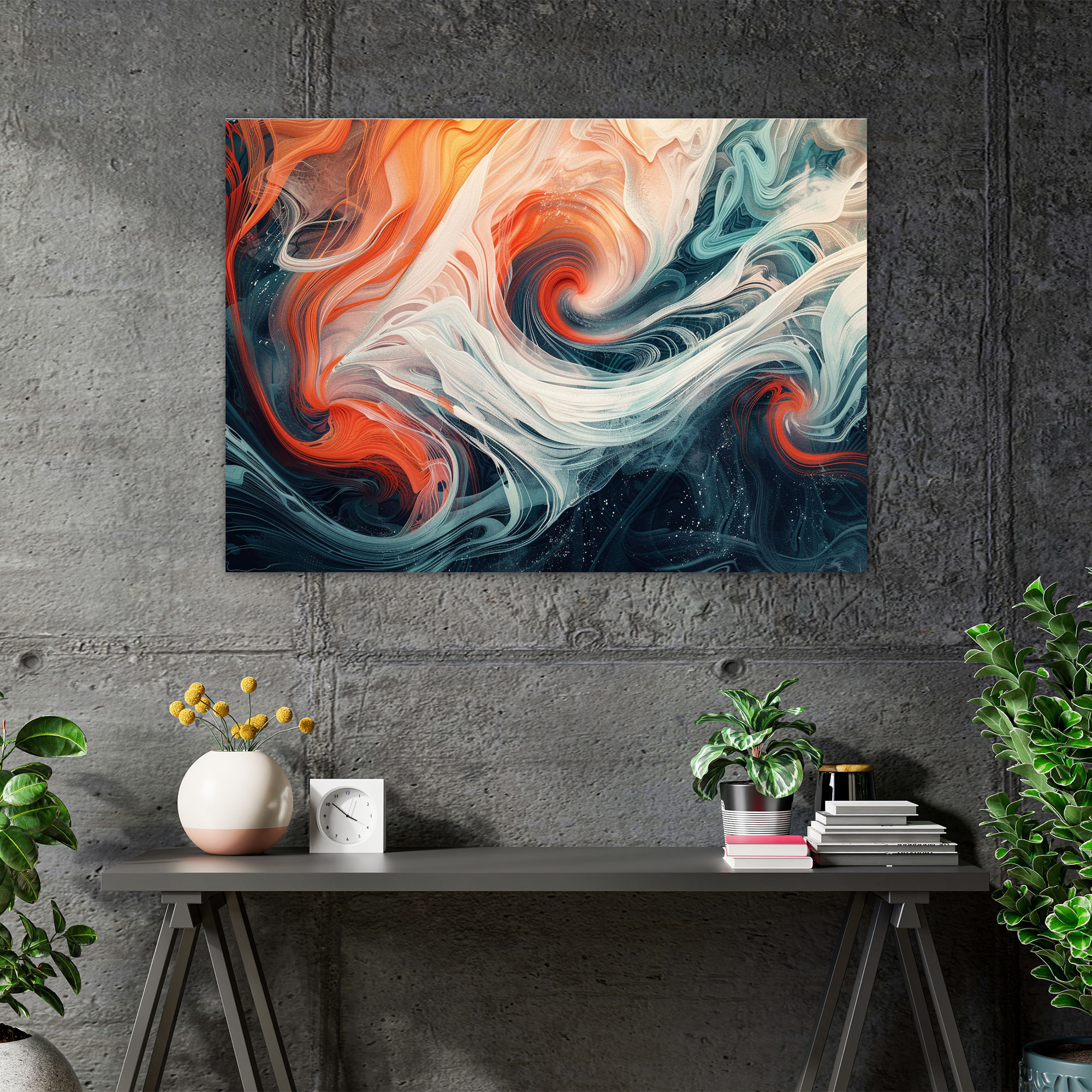 Swirling Lines Abstract Art Wall Art - Abstract Art, Home Decoration, Canvas, Wall Decoration
