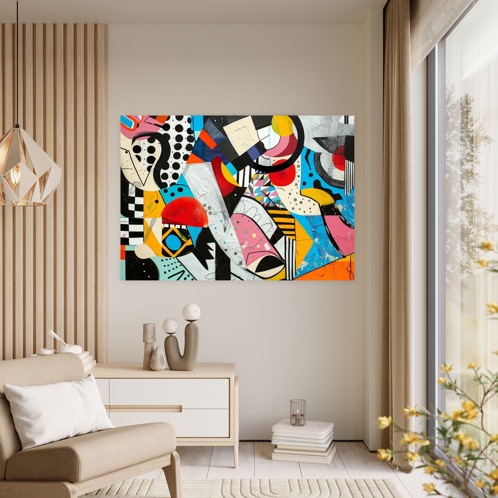 Playful Shapes Abstract Art Canvas Print - Abstract Art, Canvas, Wall Art, Canvas Wall Art