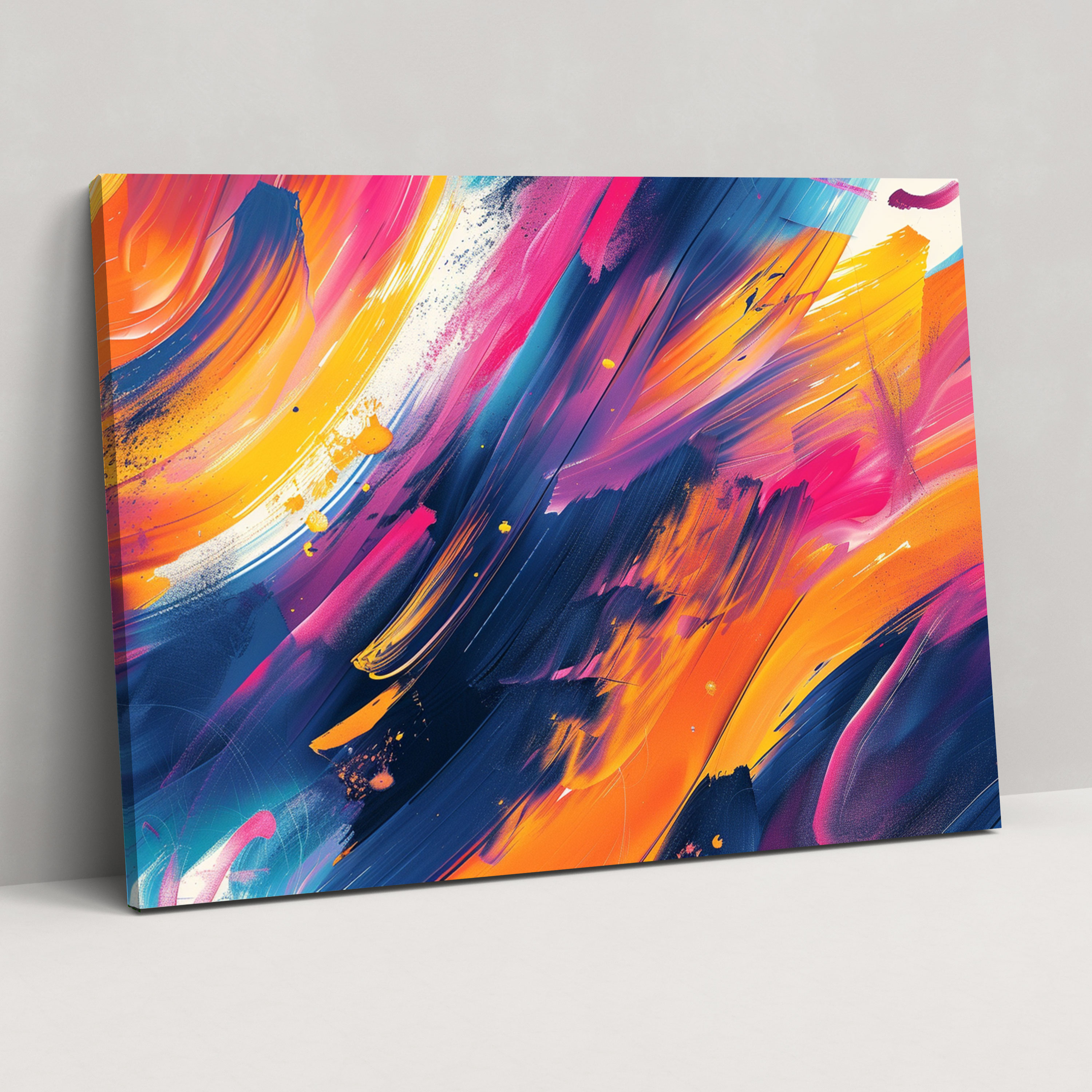 Vibrant Brush Strokes Abstract Art Wall Decoration - Abstract Art, Wall Decoration, Home Decoration, Canvas Wall Art