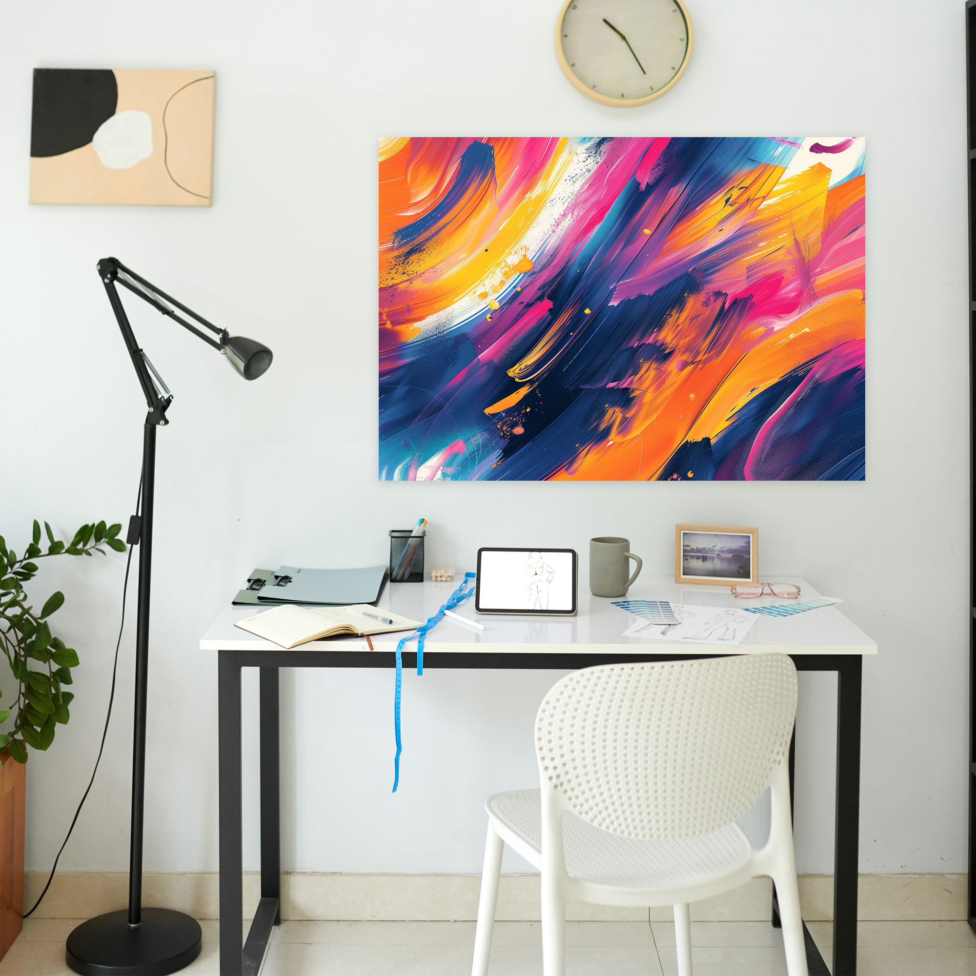 Vibrant Brush Strokes Abstract Art Wall Decoration - Abstract Art, Wall Decoration, Home Decoration, Canvas Wall Art