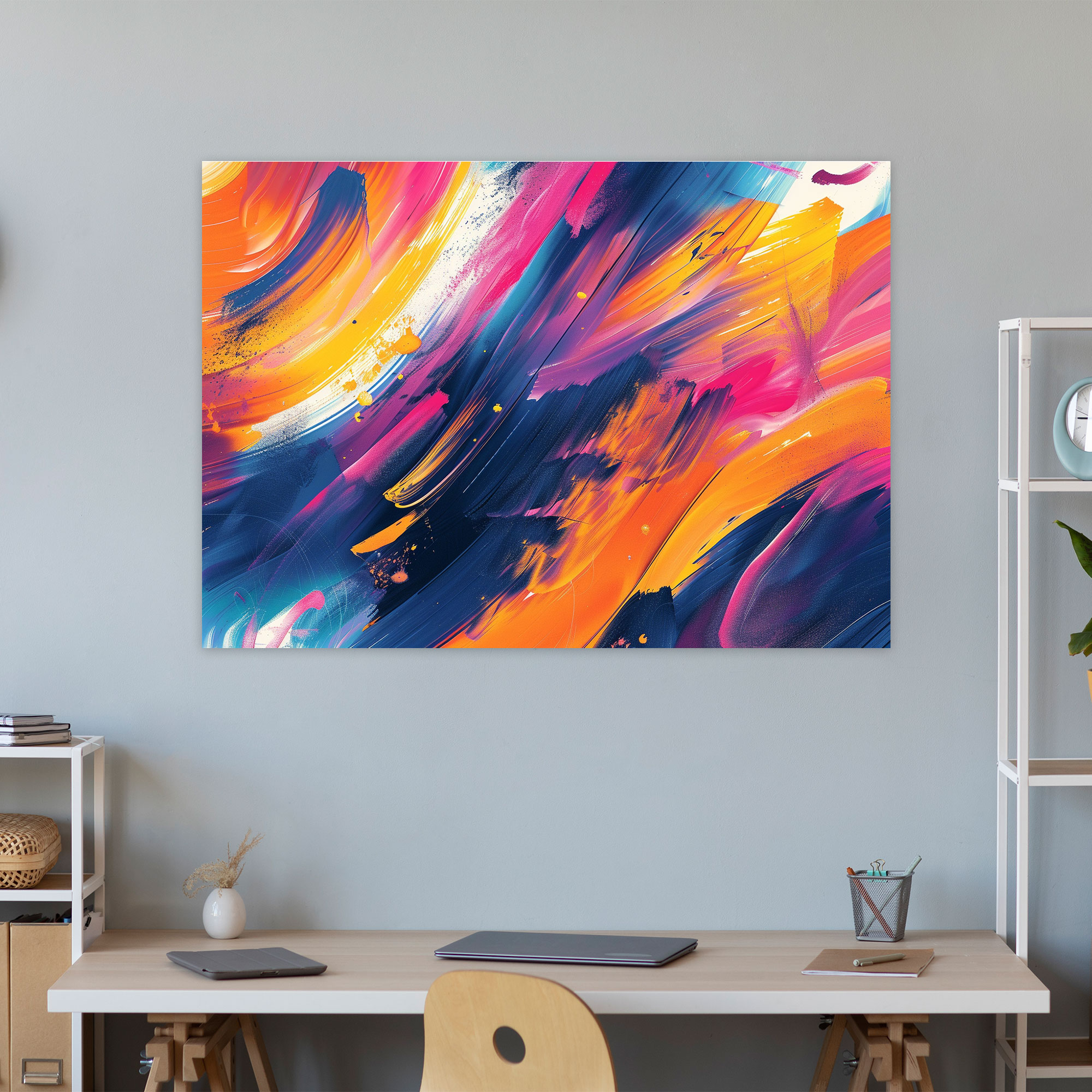 Vibrant Brush Strokes Abstract Art Wall Decoration - Abstract Art, Wall Decoration, Home Decoration, Canvas Wall Art