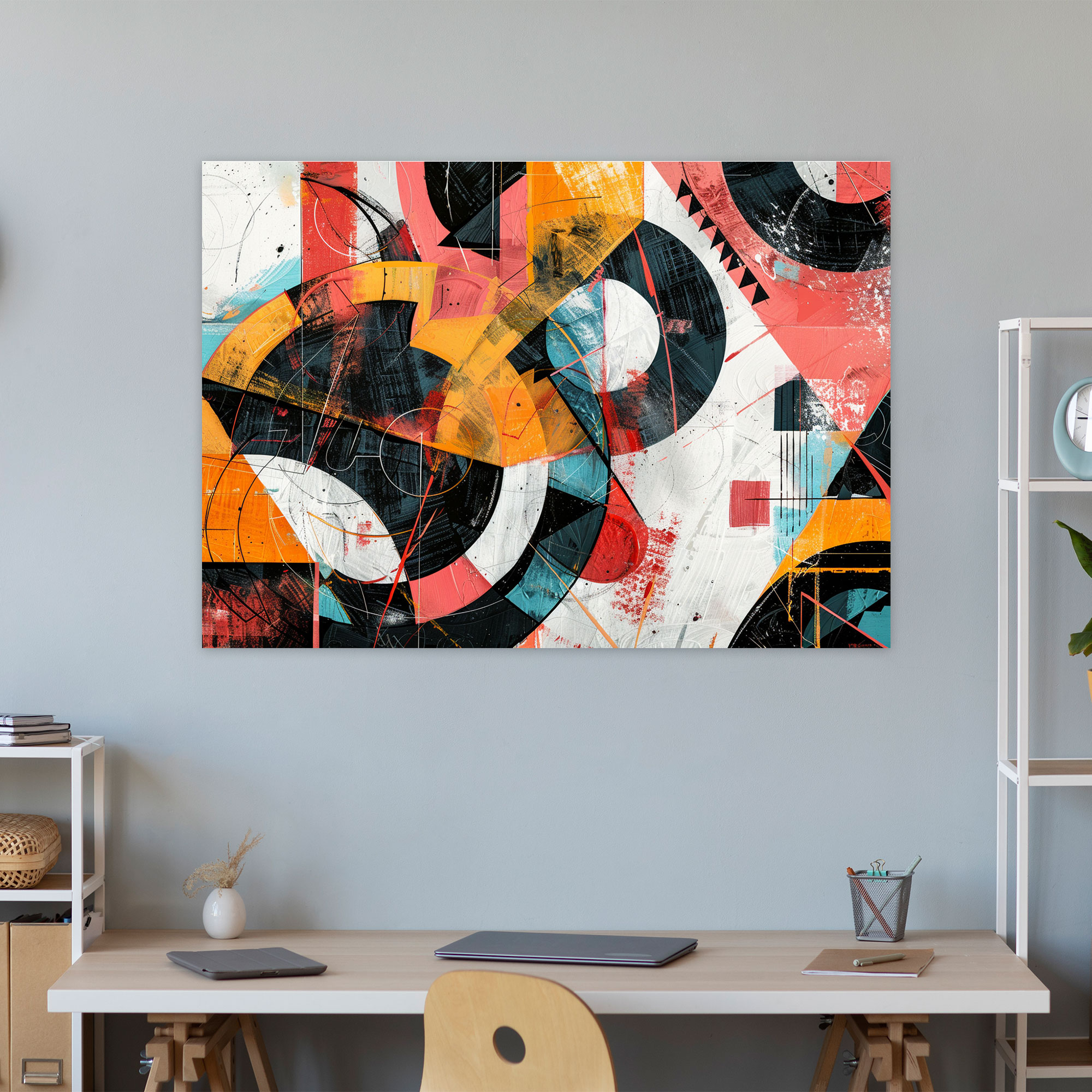 Geometric Abstract Art Canvas Print Wall Art - Abstract Art, Home Decoration, Wall Decoration, Wall Art