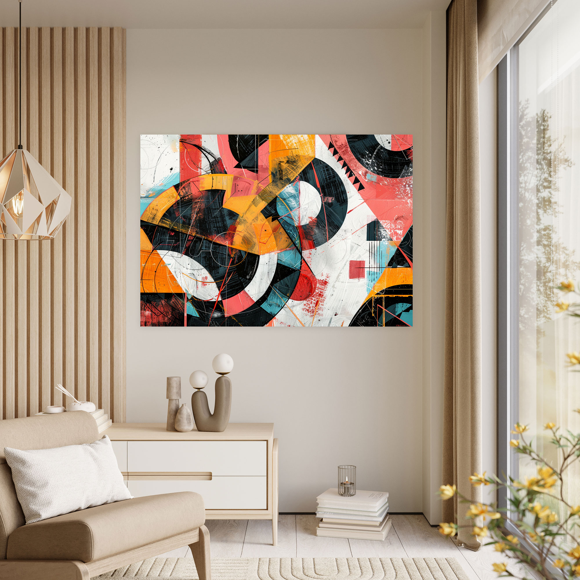 Geometric Abstract Art Canvas Print Wall Art - Abstract Art, Home Decoration, Wall Decoration, Wall Art