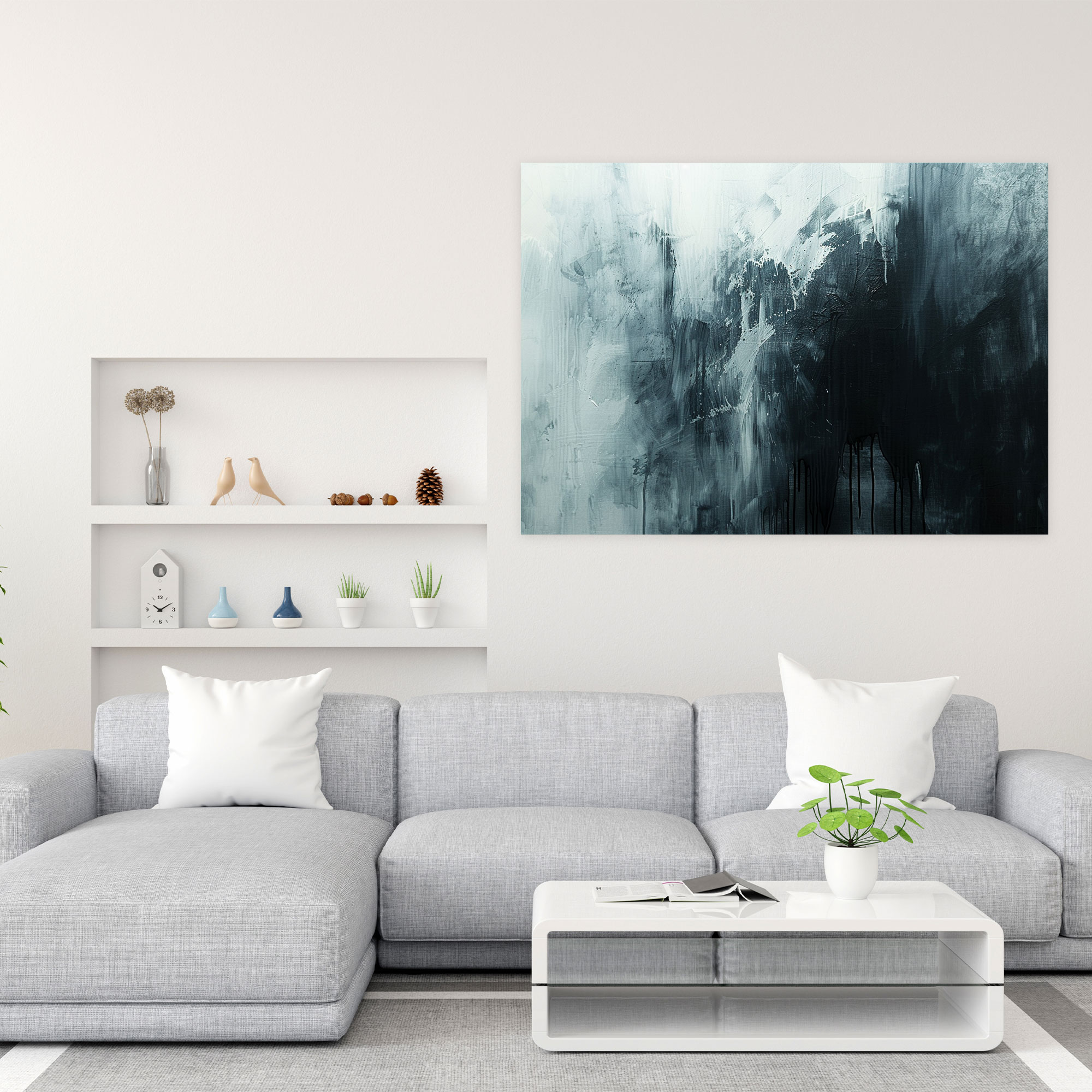 Monochromatic Abstract Art Canvas Print Wall Art - Abstract Art, Wall Decoration, Home Decoration, Abstract Art