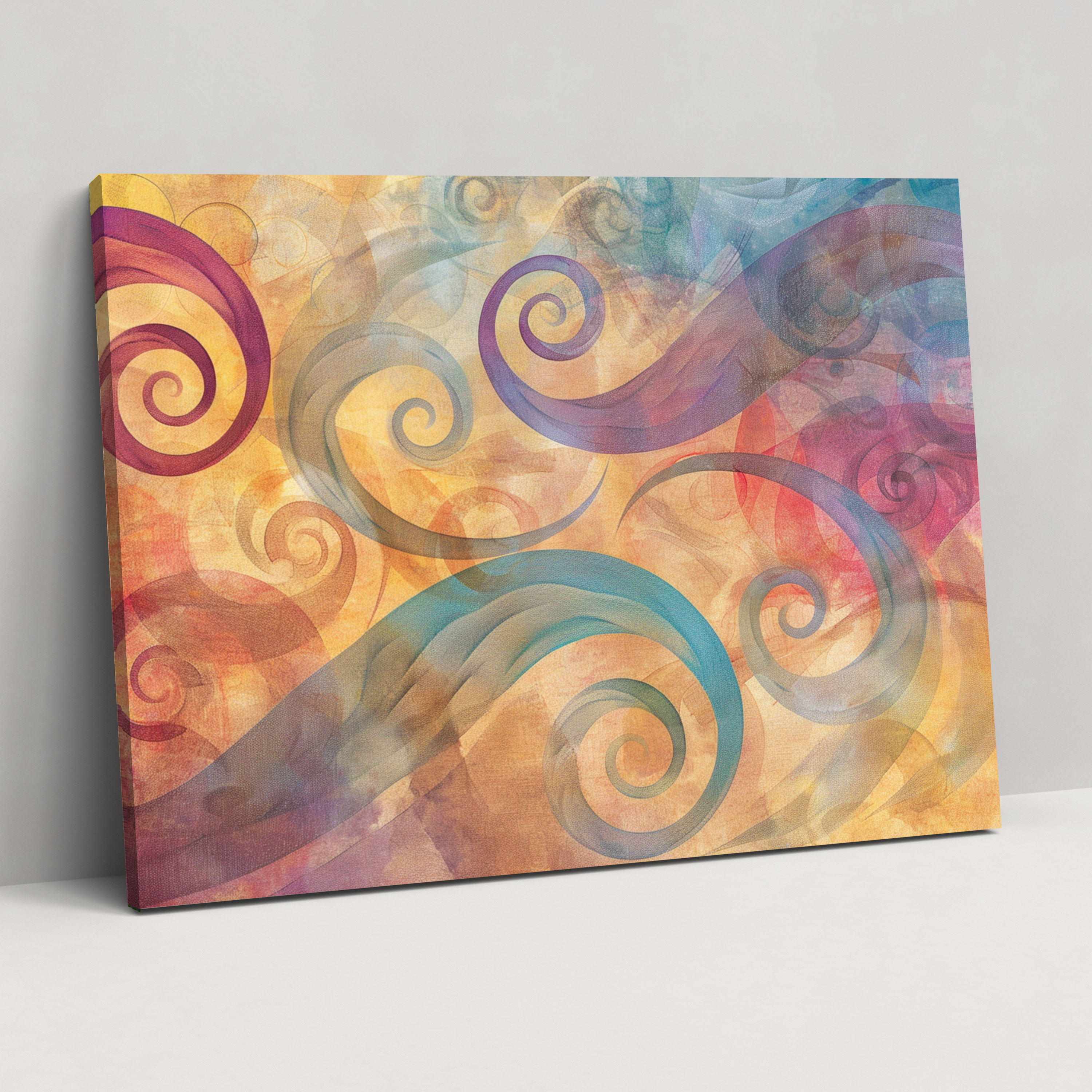 Pastel Swirls And Curls Abstract Art Wall Art - Abstract Art, Canvas Print, Wall Decoration, Canvas Wall Art
