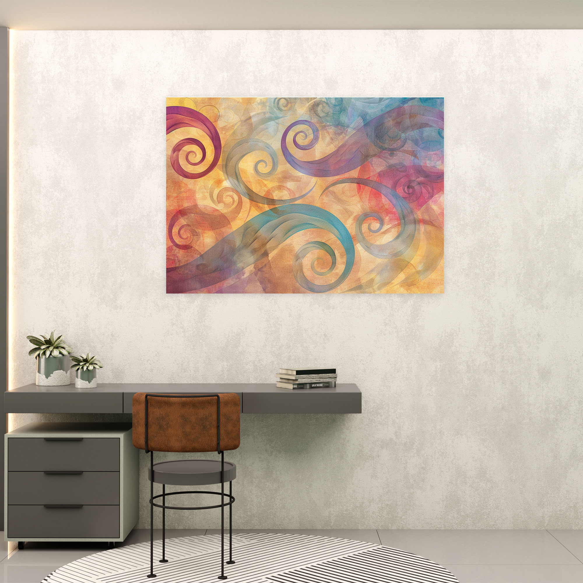 Pastel Swirls And Curls Abstract Art Wall Art - Abstract Art, Canvas Print, Wall Decoration, Canvas Wall Art