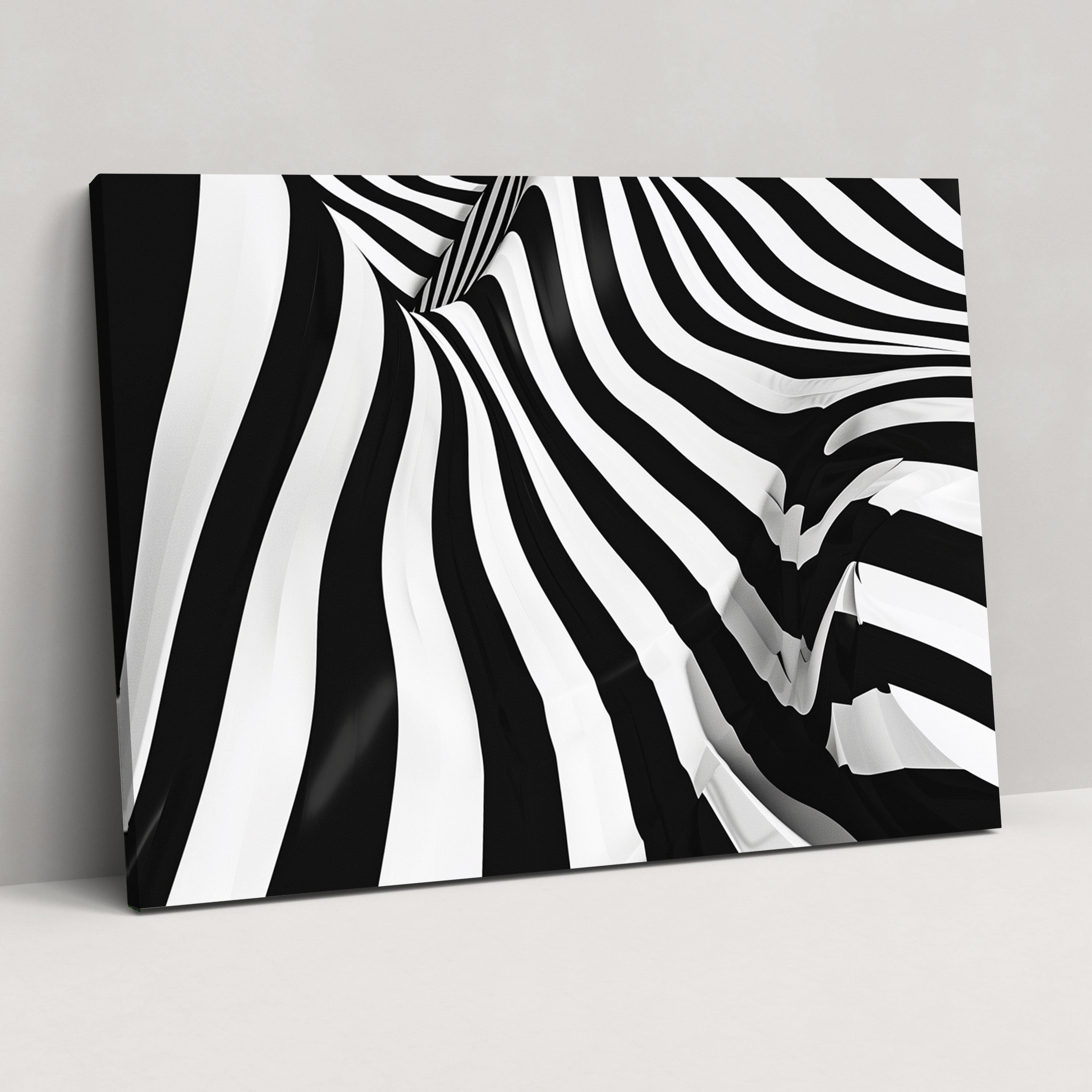 Black And White Stripes Abstract Art Canvas Print - Abstract Art, Abstract Art, Canvas Wall Art, Wall Art