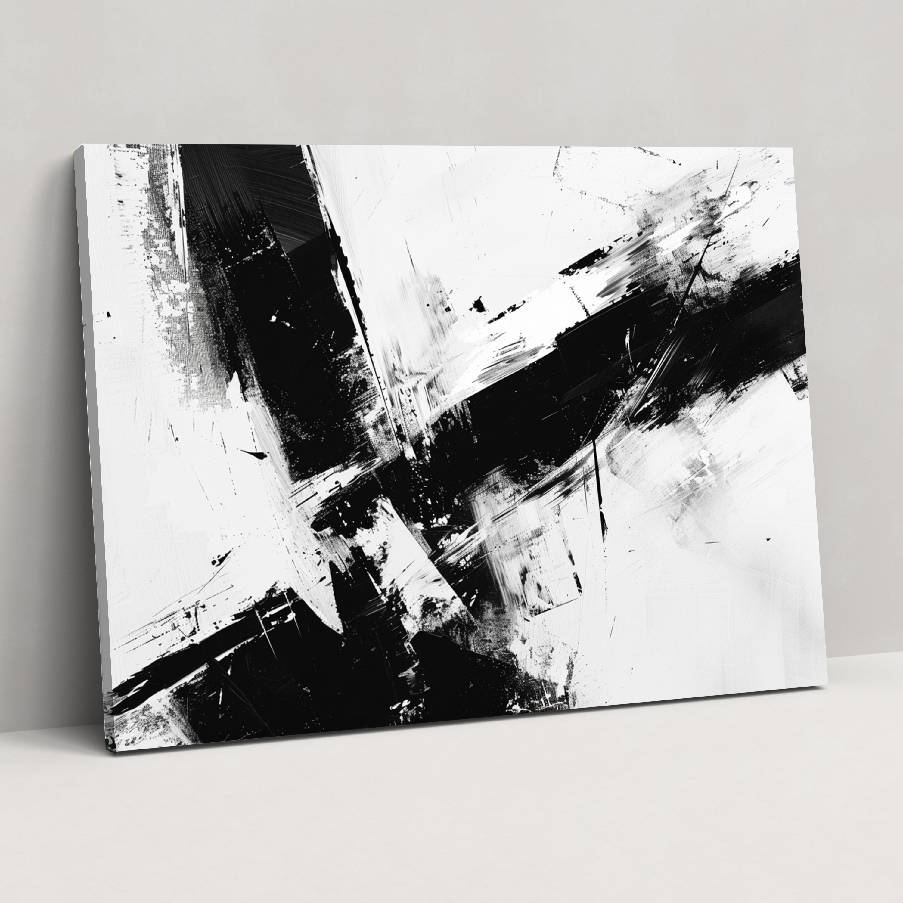 Minimalist Black And White Abstract Canvas Print - Abstract Art, Canvas, Abstract Art, Wall Decoration