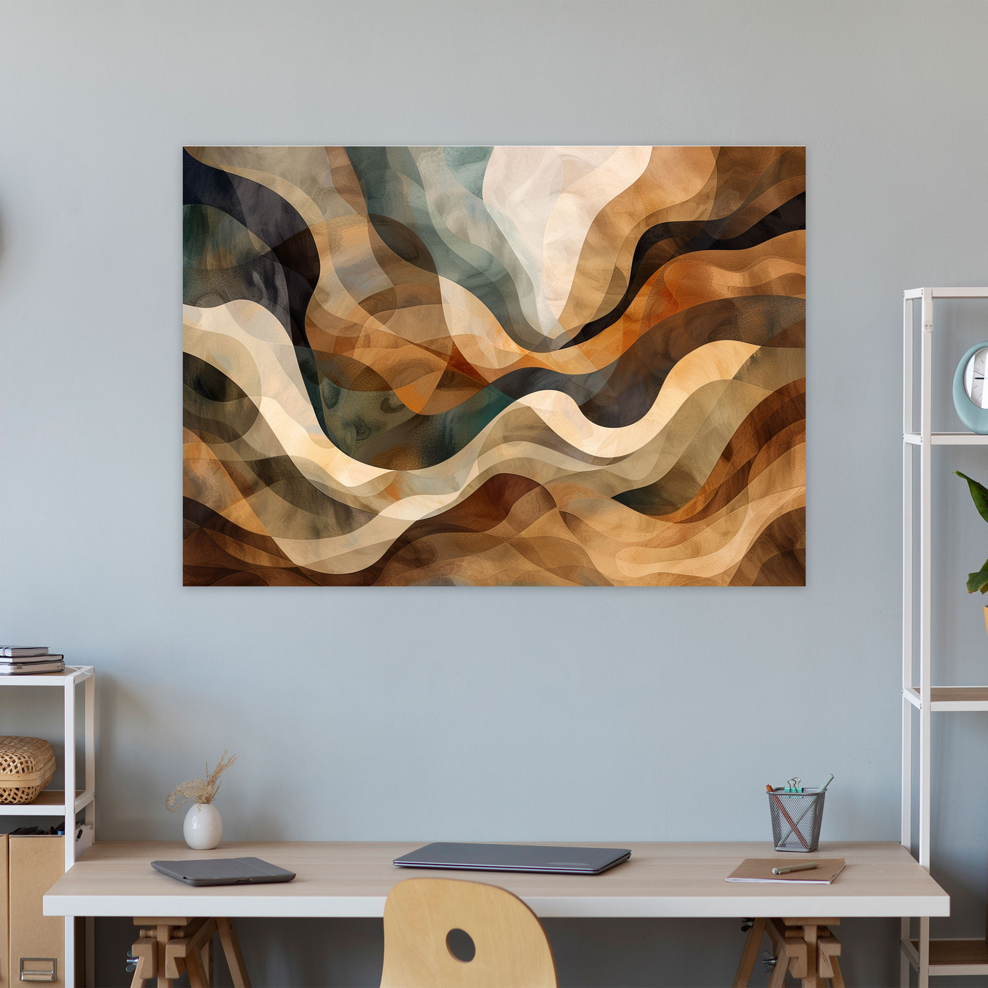 Organic Shapes Earth Tones Canvas Print - Abstract Art, Abstract Art, Canvas, Home Decoration