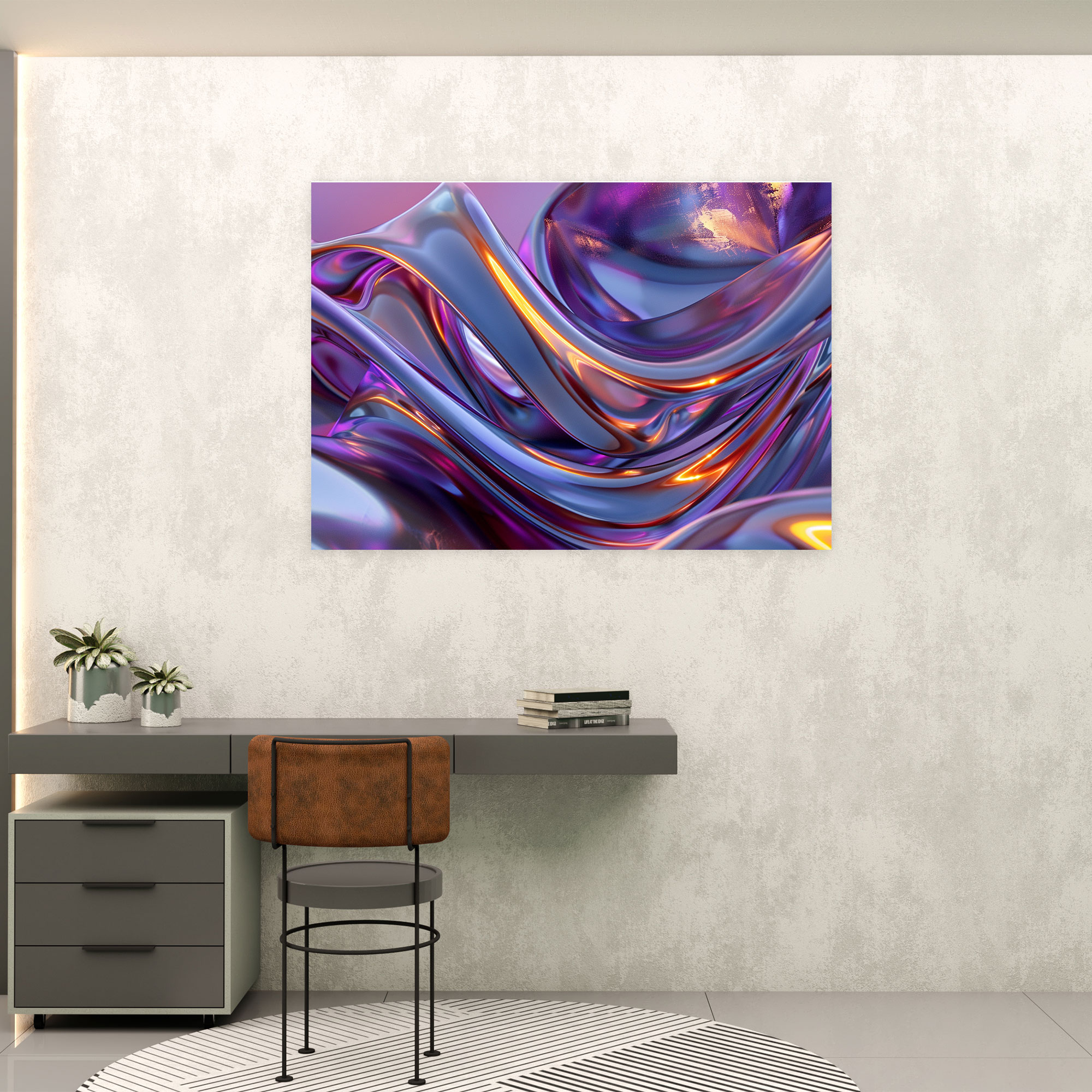 Metallic Abstract Art Wall Art - Abstract Art, Wall Art, Home Decoration, Canvas