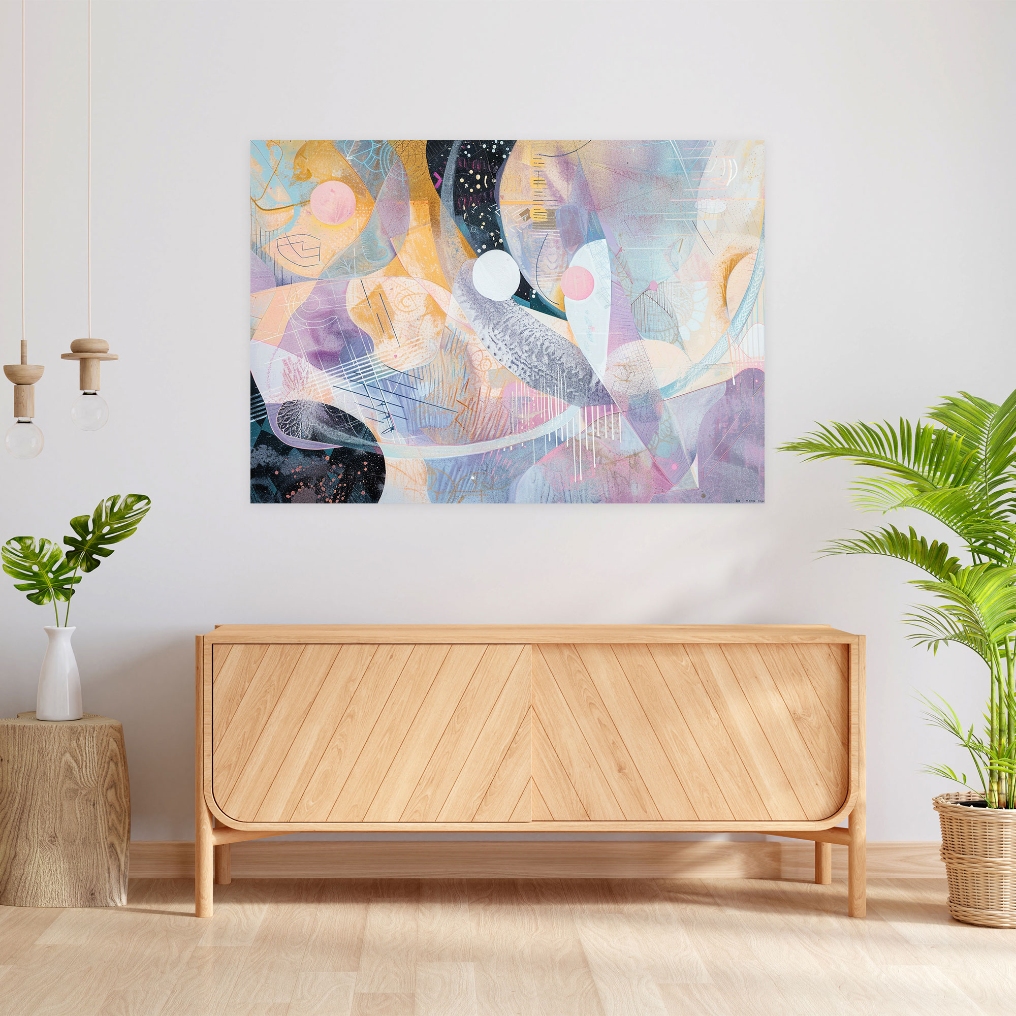 Whimsical Shapes Abstract Art Wall Art - Abstract Art, Home Decoration, Canvas, Wall Art