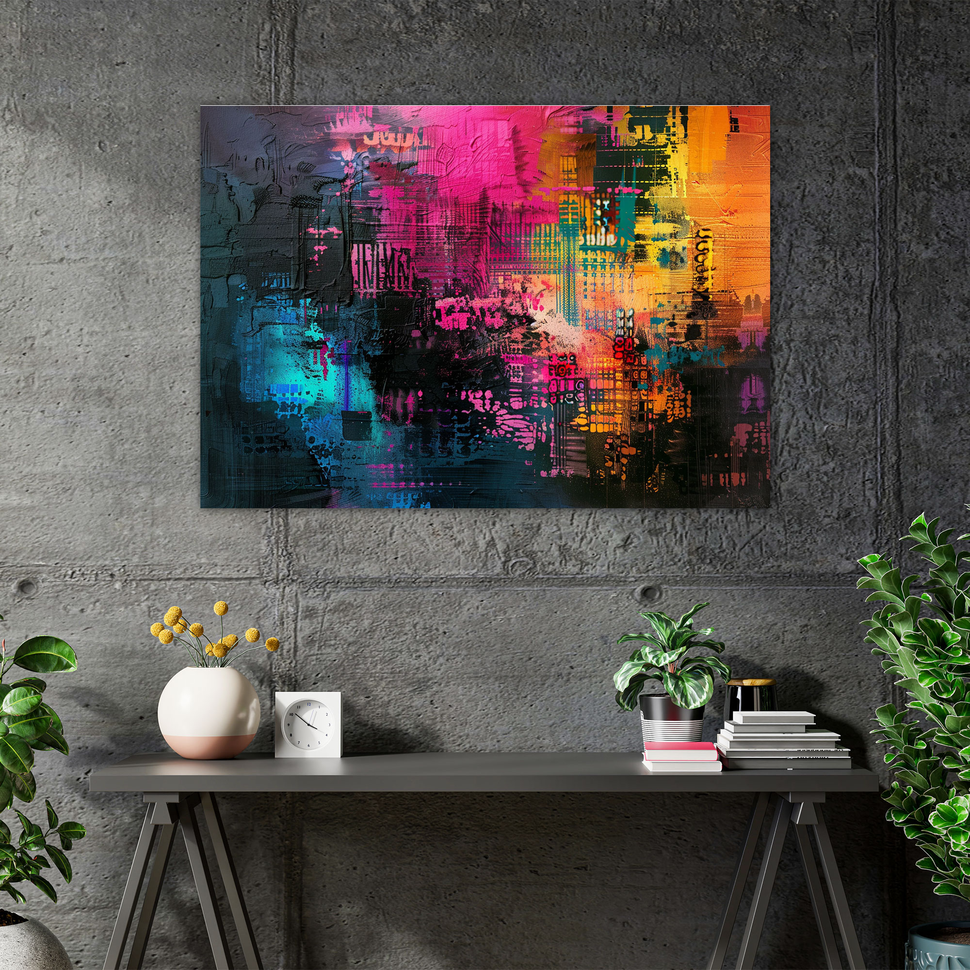 Digital Glitch Abstract Art Canvas Print - Abstract Art, Wall Decoration, Abstract Art, Canvas