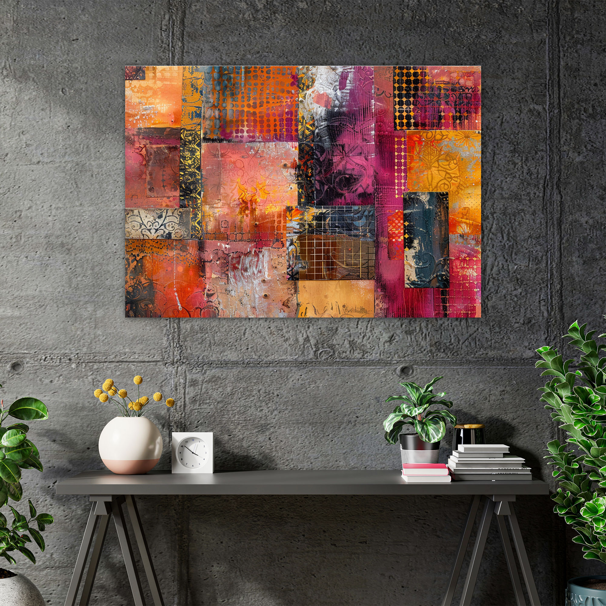 Texture Collage Abstract Art Wall Art - Abstract Art, Abstract Art, Canvas, Wall Art