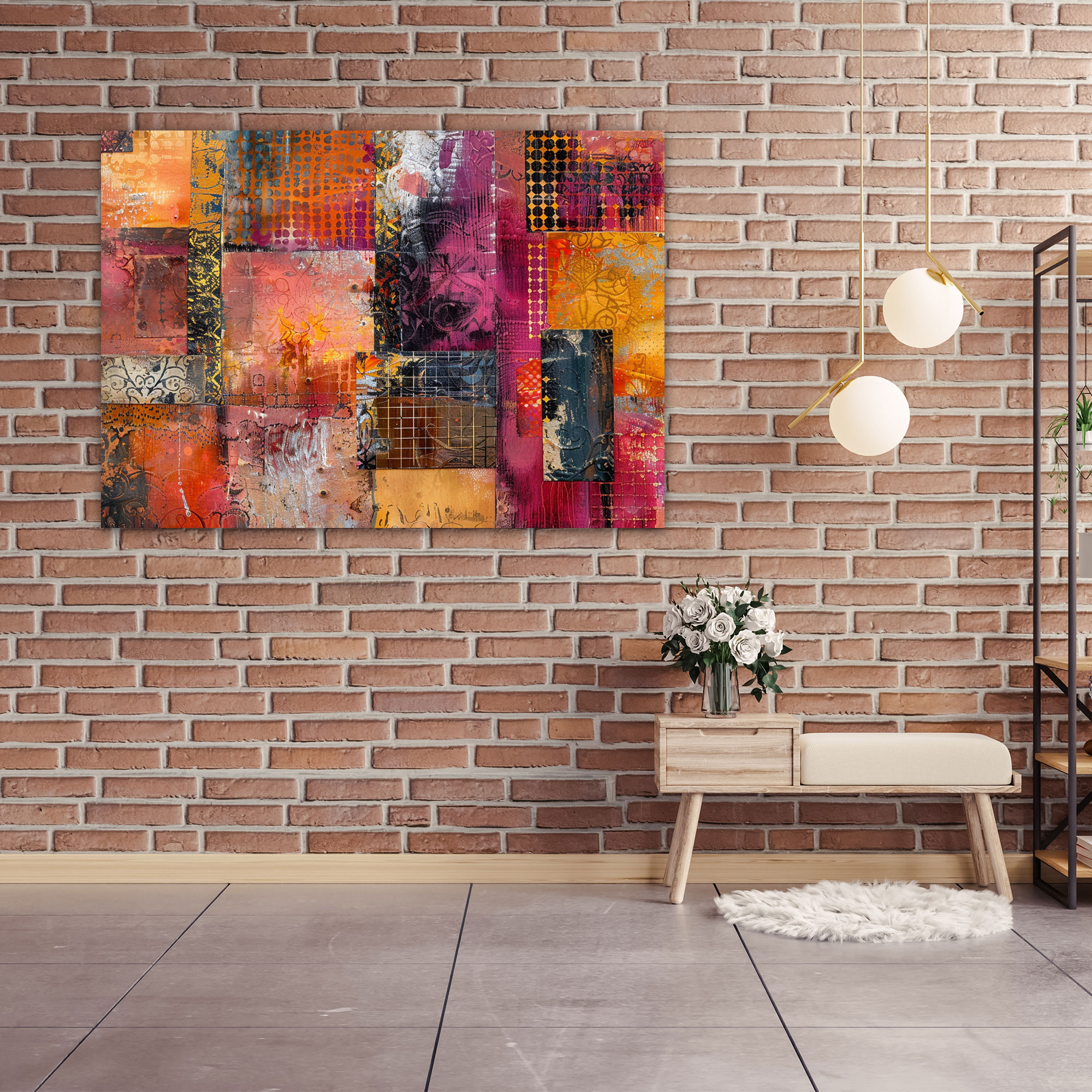 Texture Collage Abstract Art Wall Art - Abstract Art, Abstract Art, Canvas, Wall Art