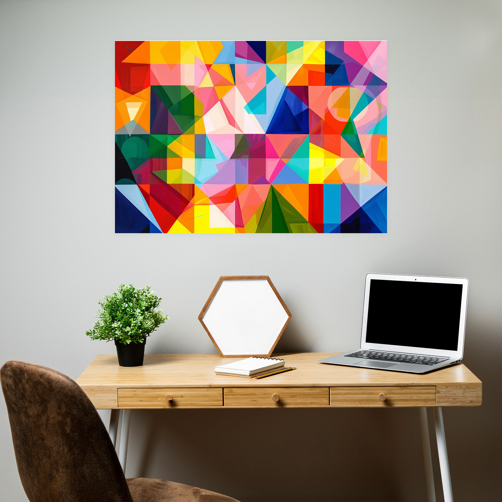 Vibrant Geometric Abstract Art Wall Decoration - Abstract Art, Canvas Wall Art, Abstract Art, Wall Decoration
